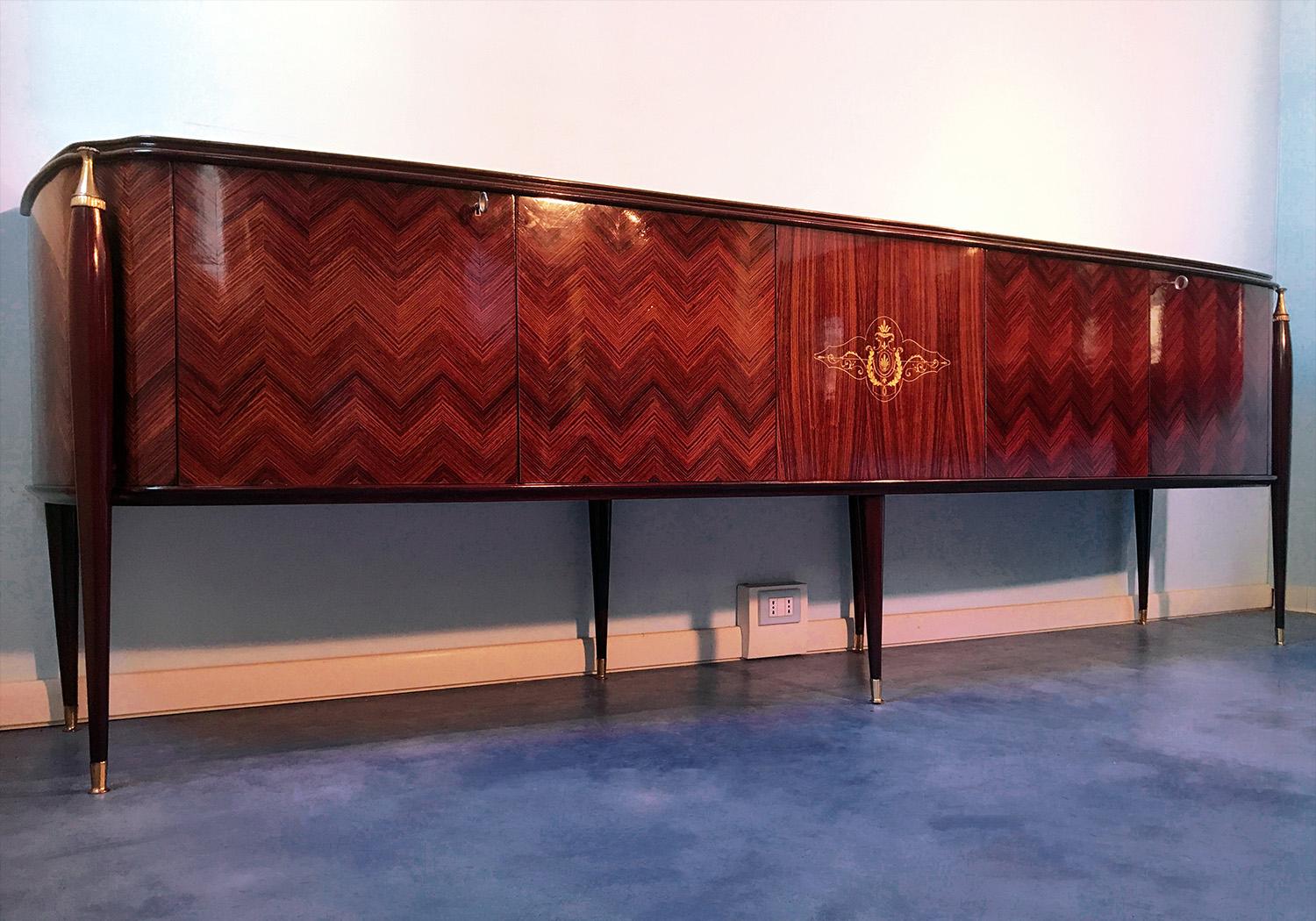 Italian Midcentury Rosewood Dining Room Set, 1950s 7
