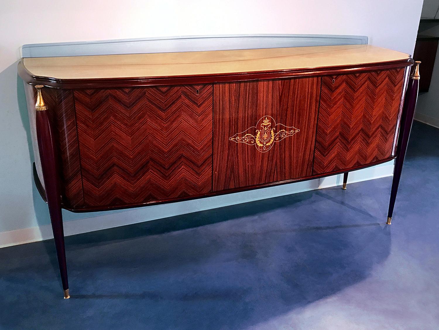 Italian Midcentury Rosewood Dining Room Set, 1950s 1