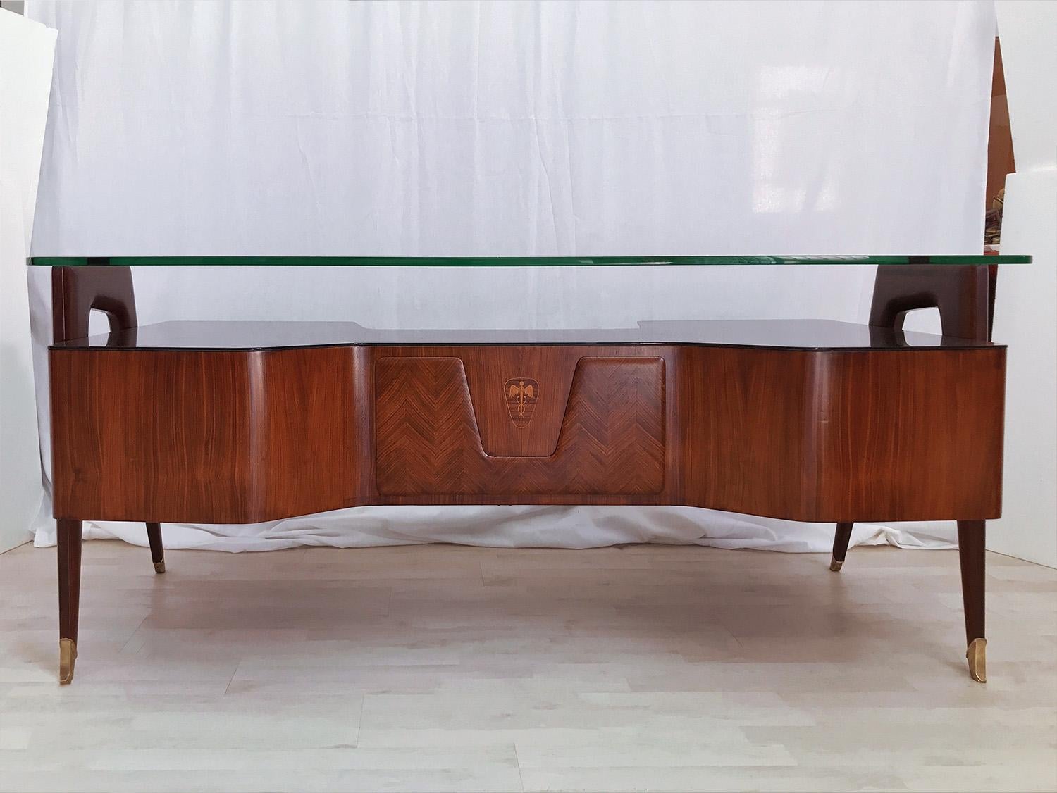 Italian Midcentury Rosewood Executive Desk by Vittorio Dassi, 1950s 8