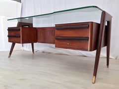 Italian Midcentury Rosewood Executive Desk by Vittorio Dassi, 1950s