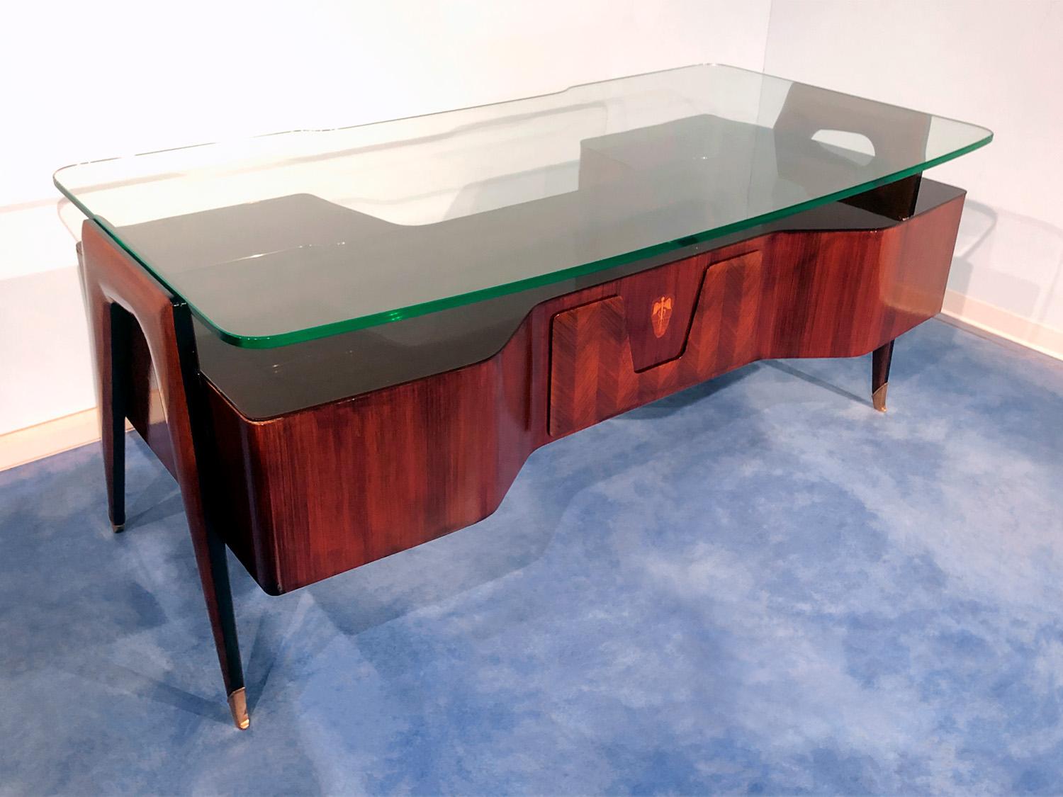 Mid-Century Modern Italian Midcentury Rosewood Executive Desk by Vittorio Dassi, 1950s