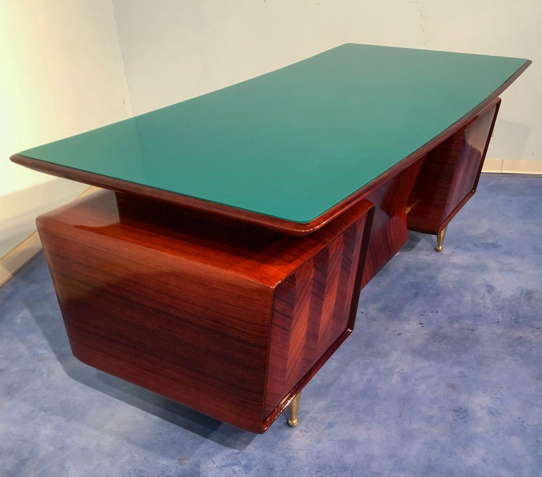Mid-20th Century Italian Midcentury  Executive Desk with Chairs, Vittorio Dassi, 1950s  For Sale