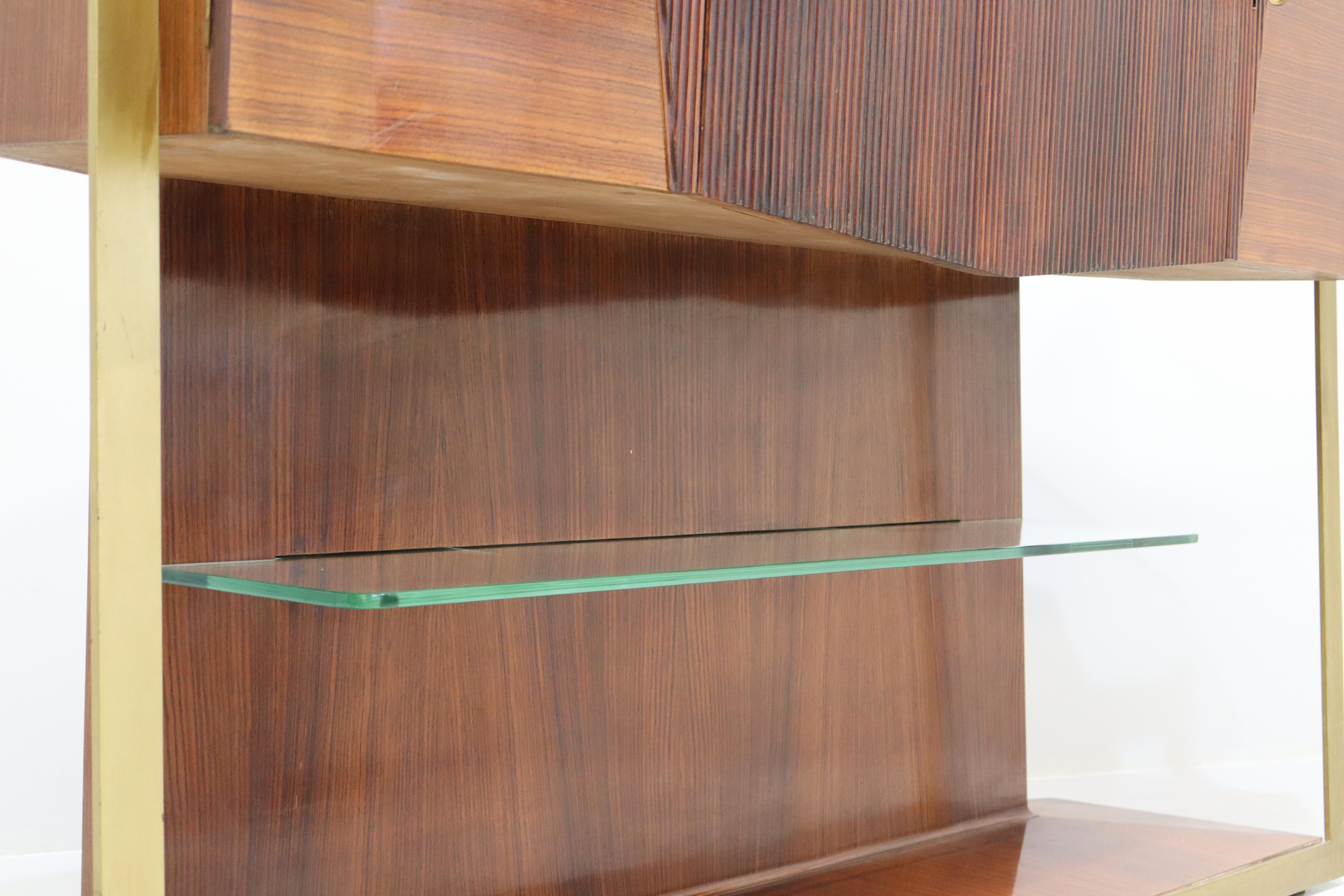 Italian Midcentury Rosewood Sideboard or Bar Cabinet by Vittorio Dassi, 1950s For Sale 2
