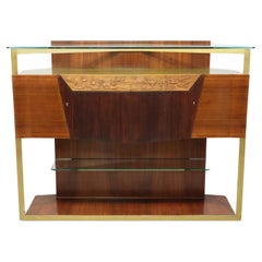 Vintage Italian Midcentury Rosewood Sideboard or Bar Cabinet by Vittorio Dassi, 1950s