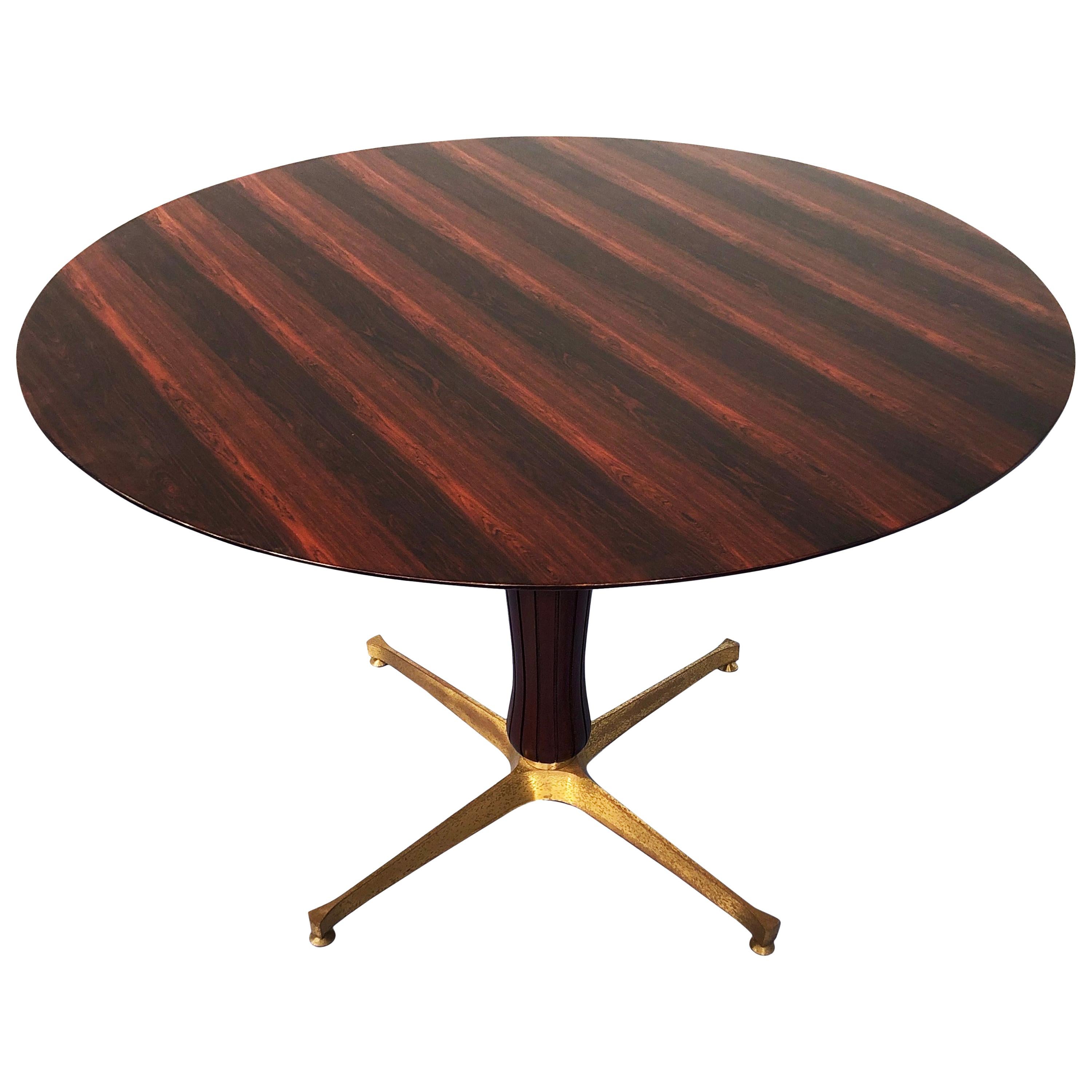 Table italienne en teck du milieu du siècle attribuée à Paolo Buffa, années 1950