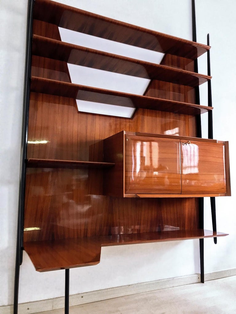 Painted Italian Mid-Century Wall Unit or Bookcase by Vittorio Dassi, 1950s