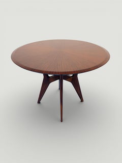 Italian Midcentury Round Dining Table attributed to Osvaldo Borsani, 1950s