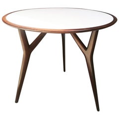 Italian Midcentury Round Solid Wood Table by Ico Parisi, 1950s