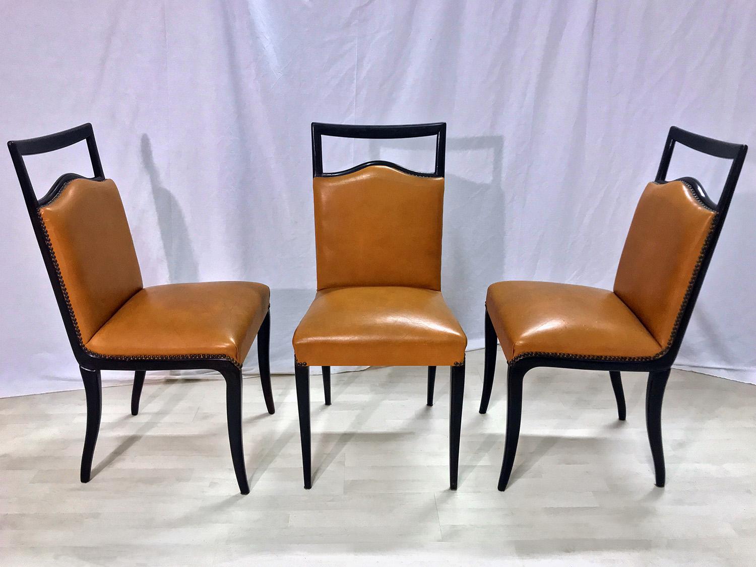 Italian Mid-Century Rust Coloured Dining Chairs by Dassi, 1950s, Set of 8 6