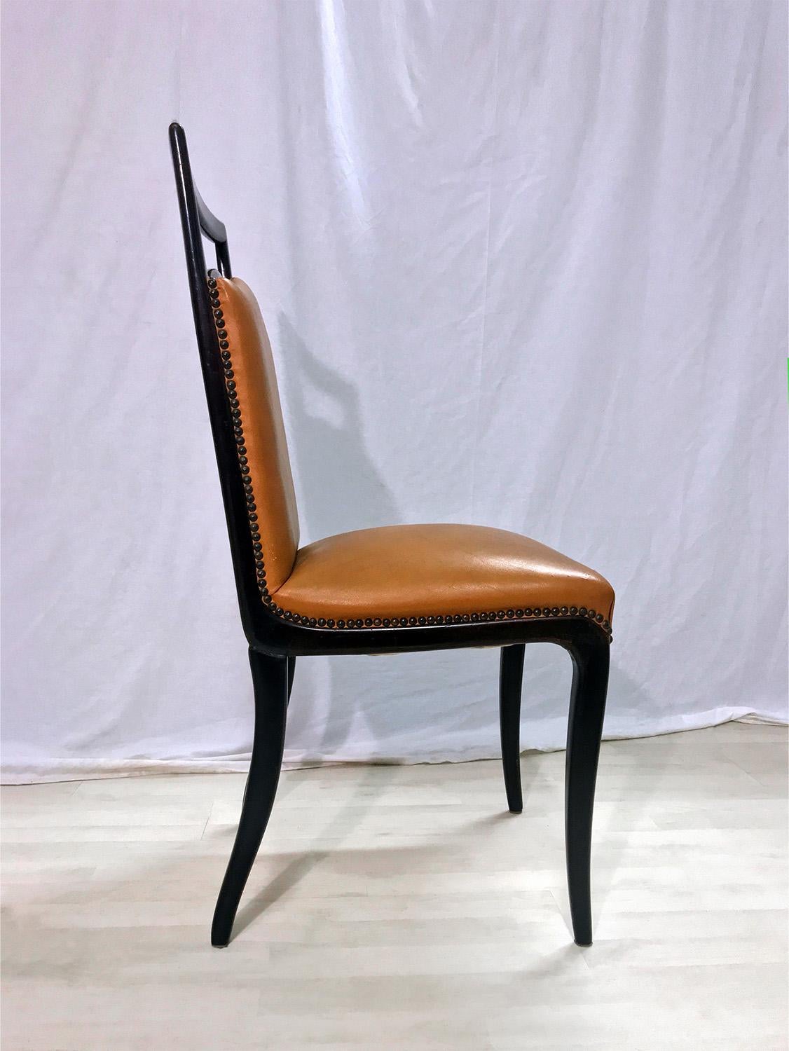 Italian Mid-Century Rust Coloured Dining Chairs by Dassi, 1950s, Set of 8 10