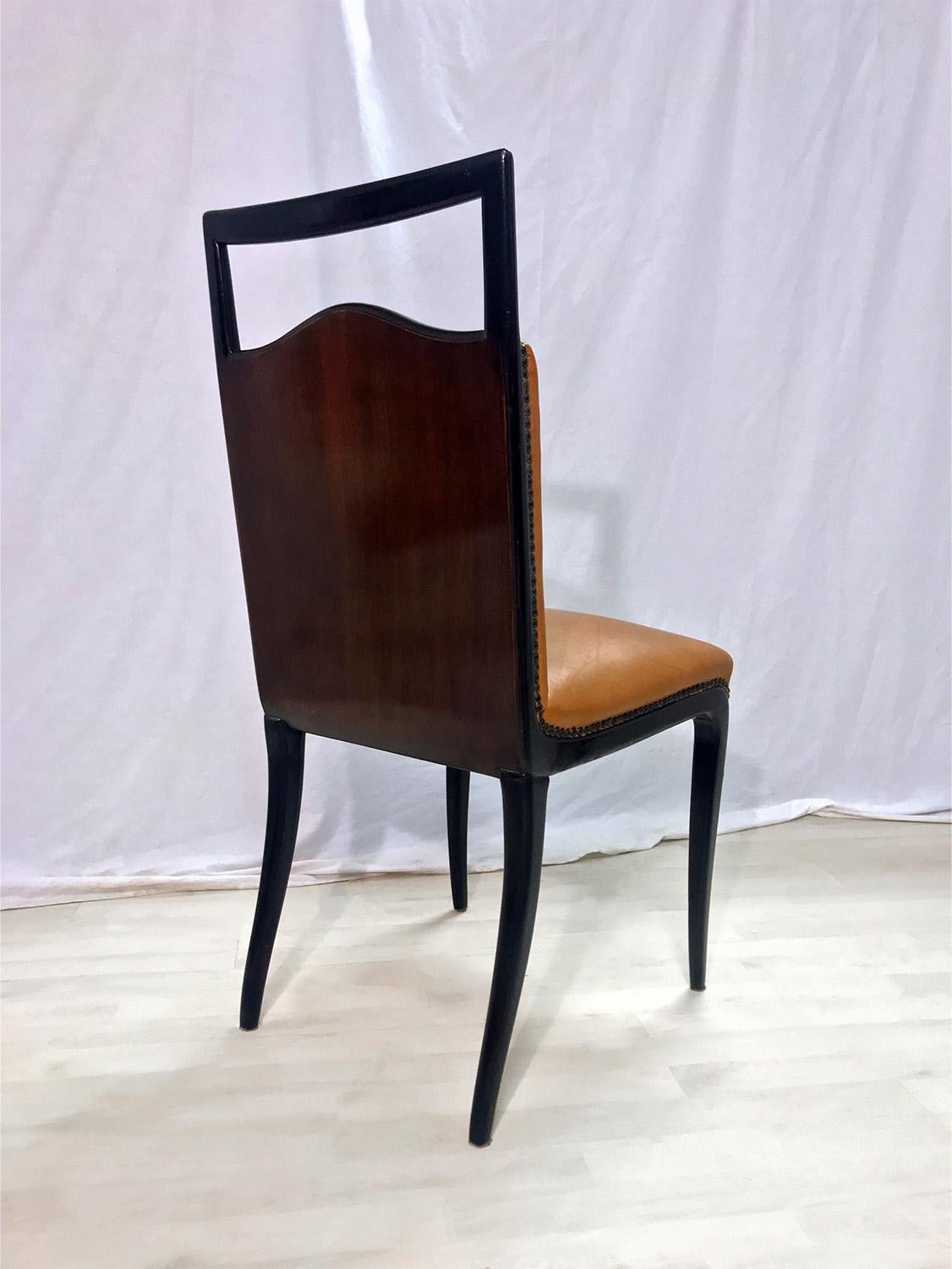 Italian Mid-Century Rust Coloured Dining Chairs by Dassi, 1950s, Set of 8 11