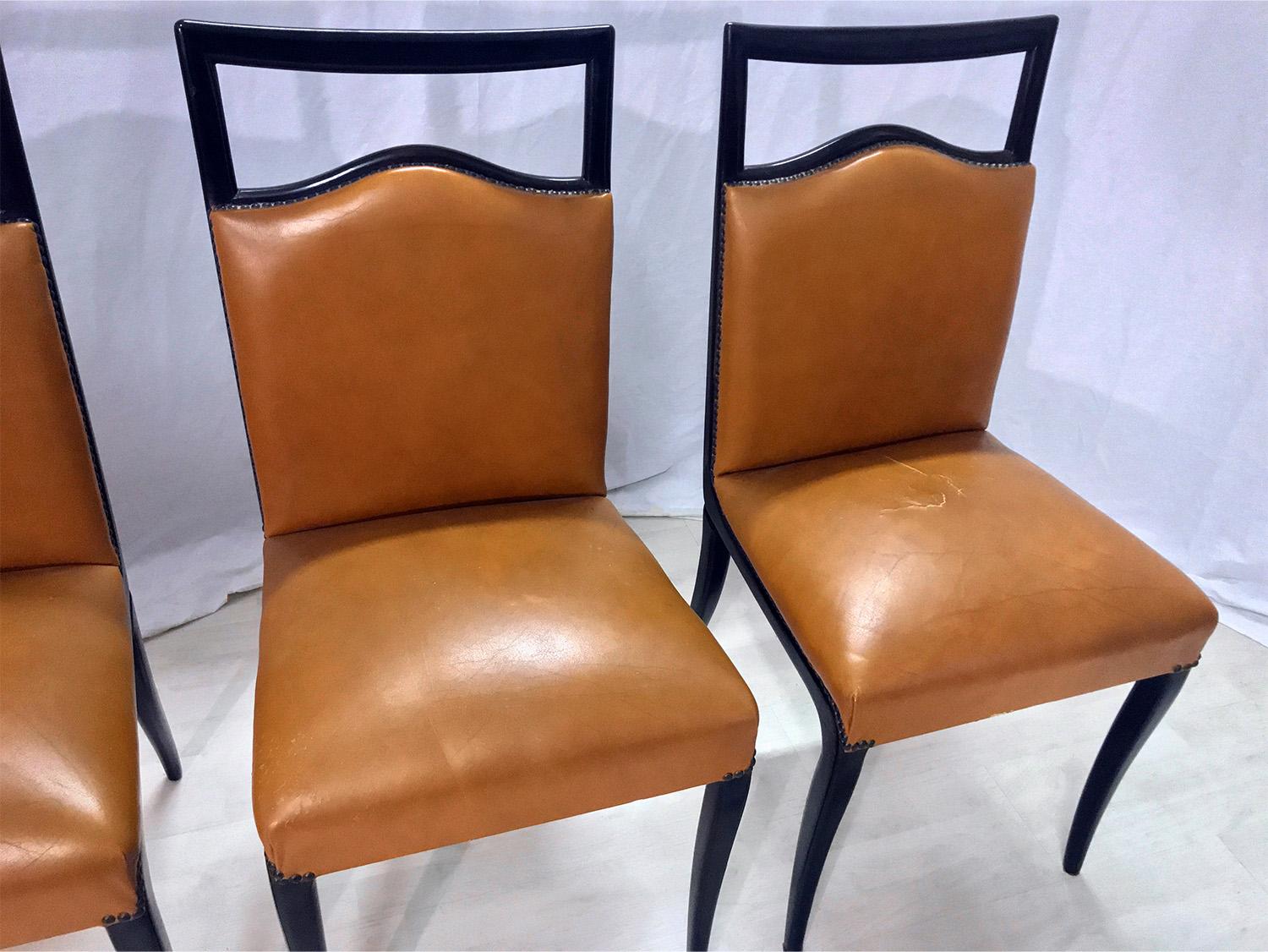 Italian Mid-Century Rust Coloured Dining Chairs by Dassi, 1950s, Set of 8 13