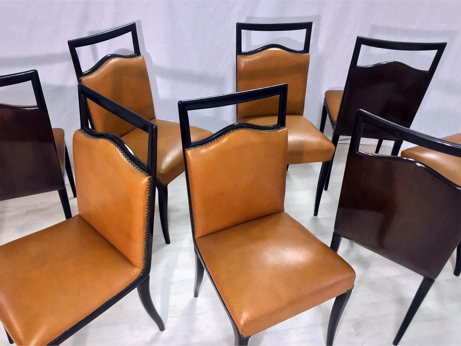 rust color dining chairs