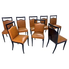 Italian Mid-Century Rust Coloured Dining Chairs by Dassi, 1950s, Set of 8