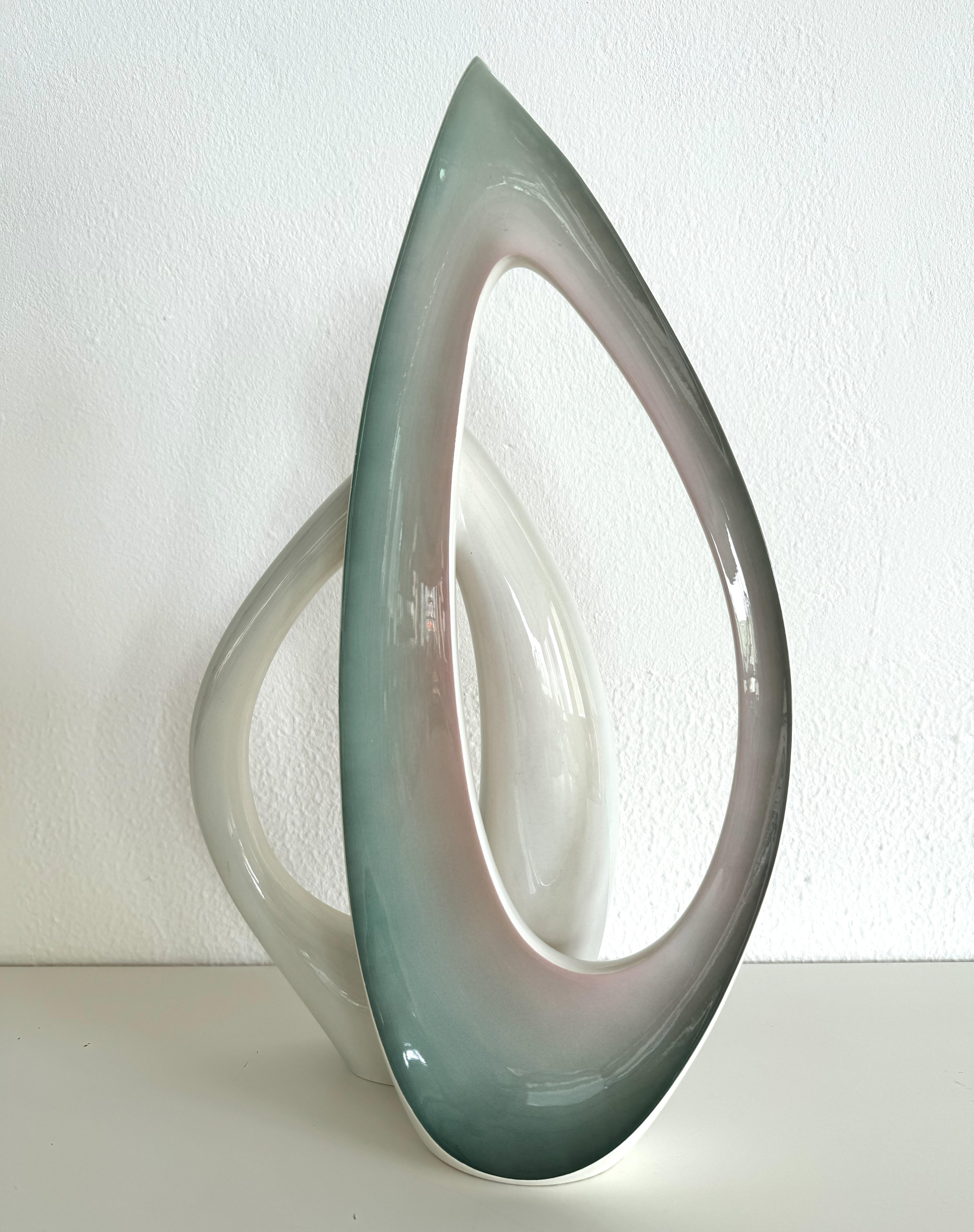 Italian Midcentury Sculptural Ceramic Vase by VIBI Torino, 1950s in vendita 2