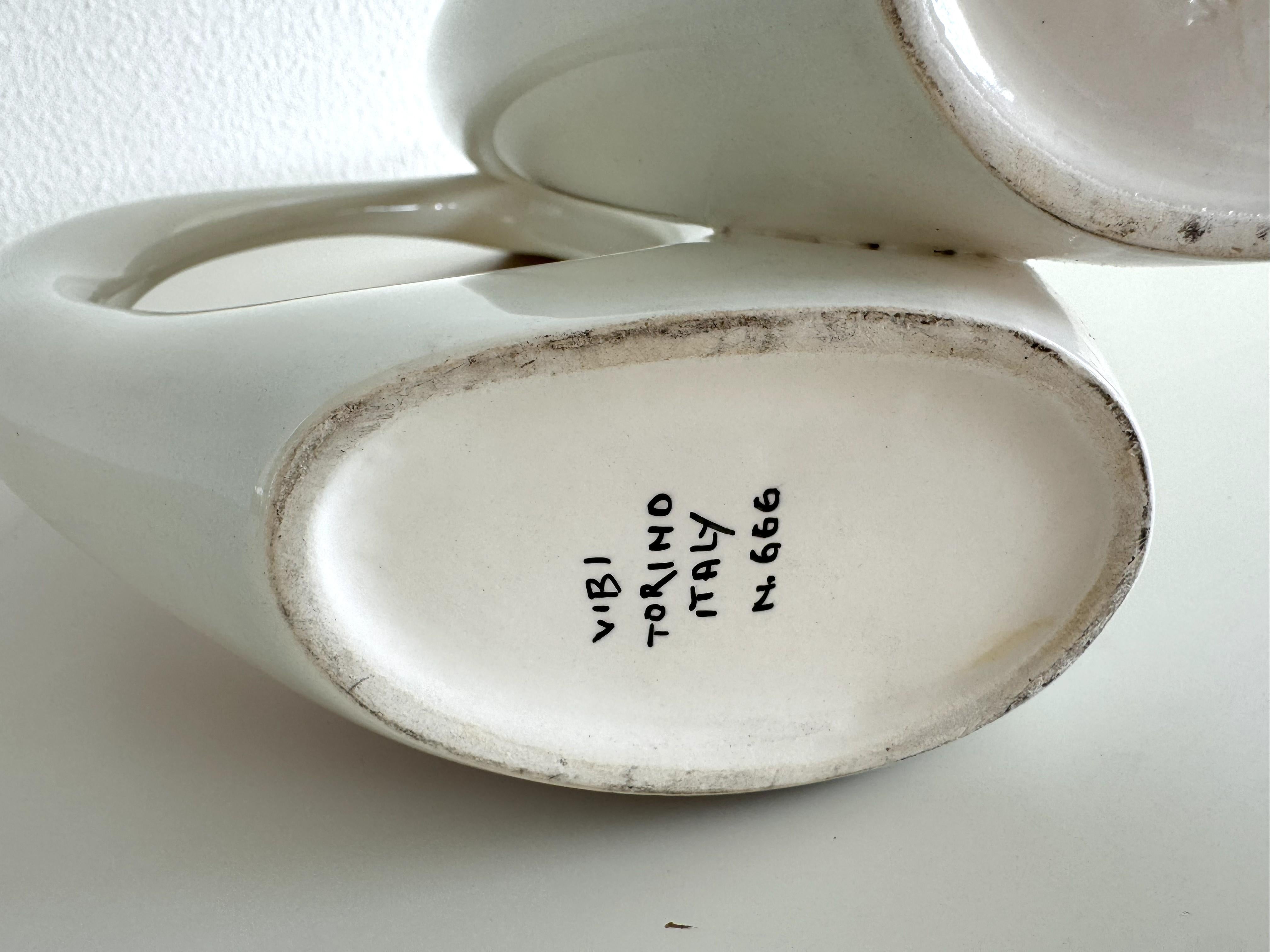 Metà XX secolo Italian Midcentury Sculptural Ceramic Vase by VIBI Torino, 1950s in vendita