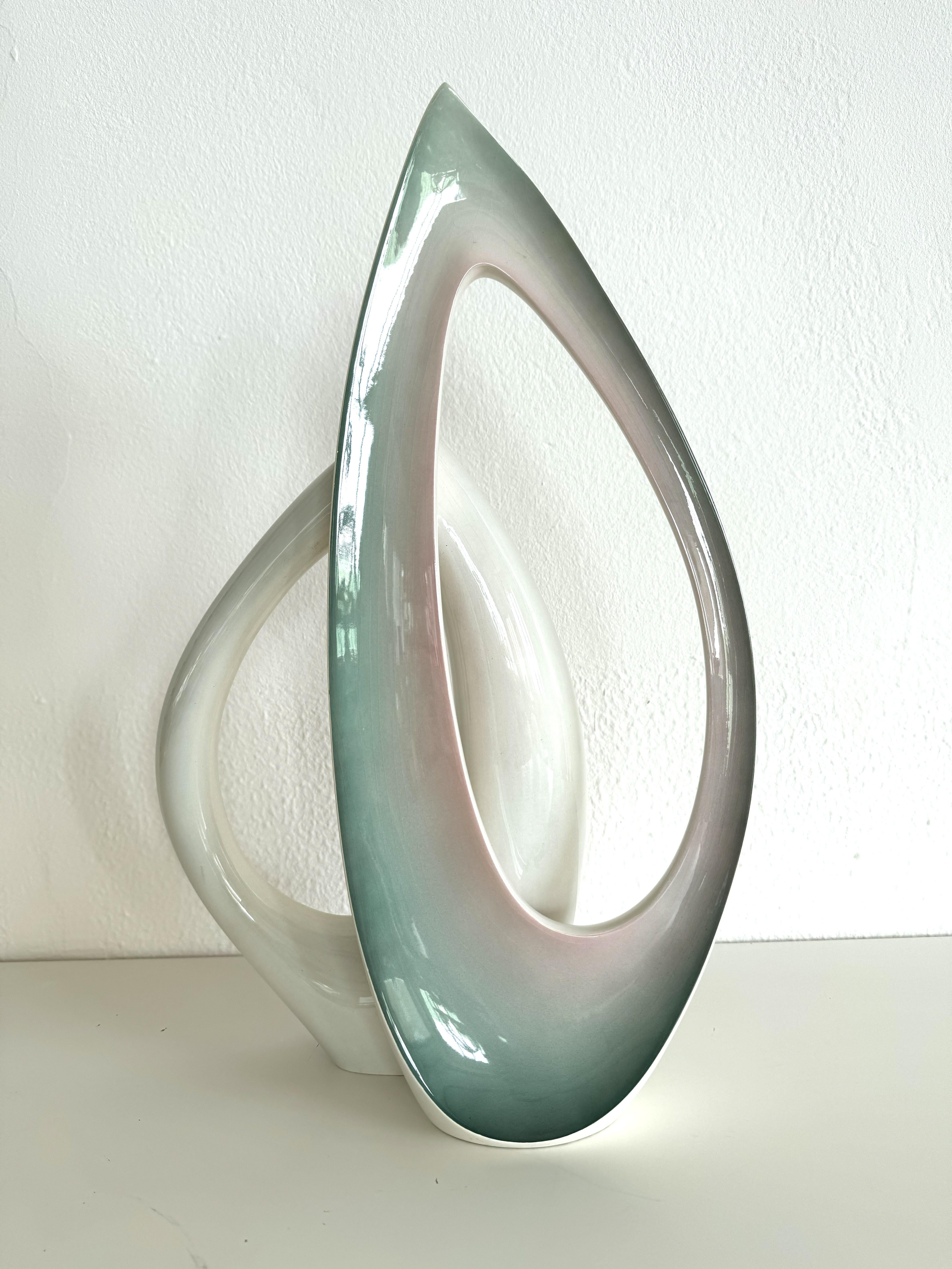 Ceramica Italian Midcentury Sculptural Ceramic Vase by VIBI Torino, 1950s in vendita