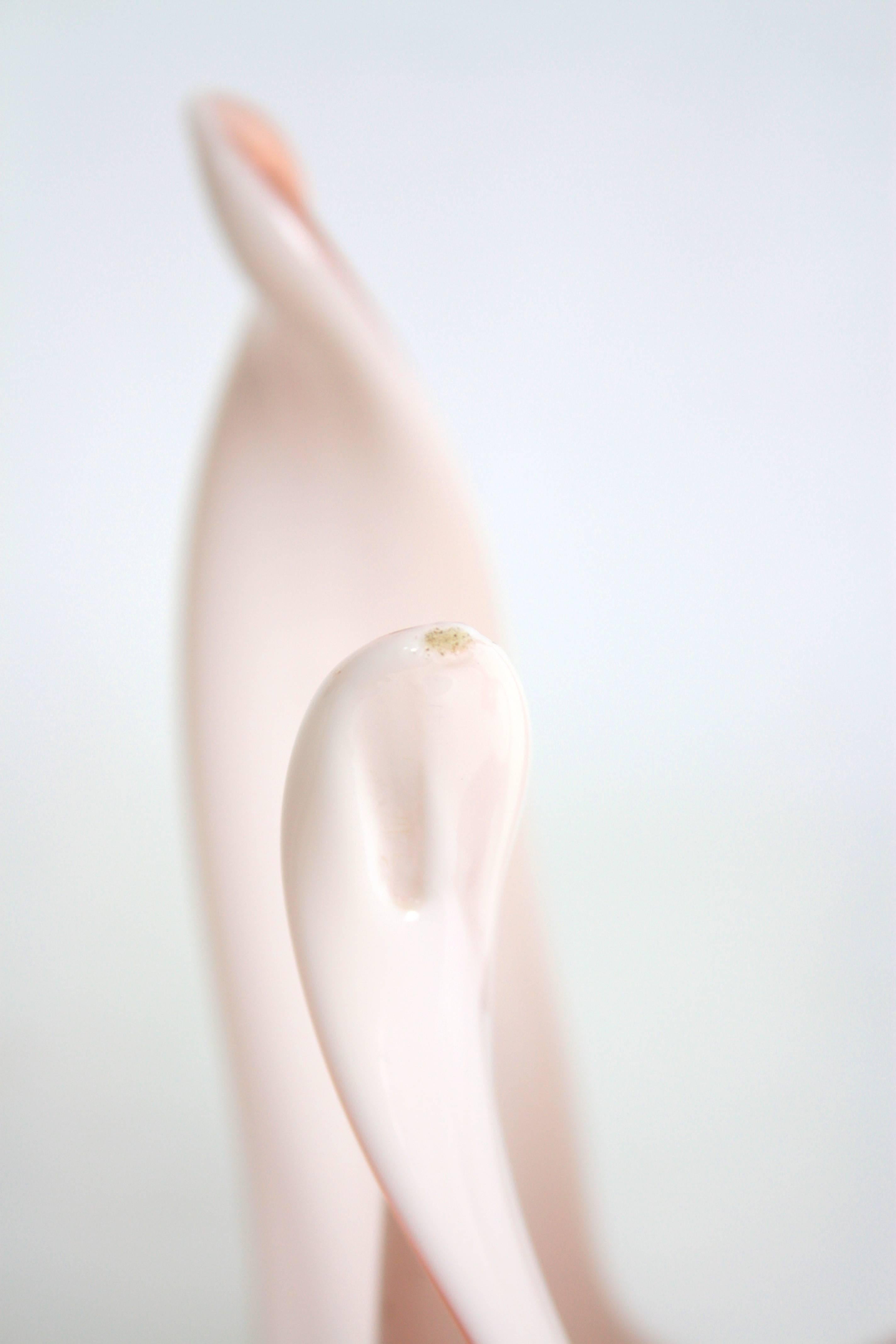 Murano Centerpiece Vase in Peach and Opal White Glass, 1960s For Sale 2