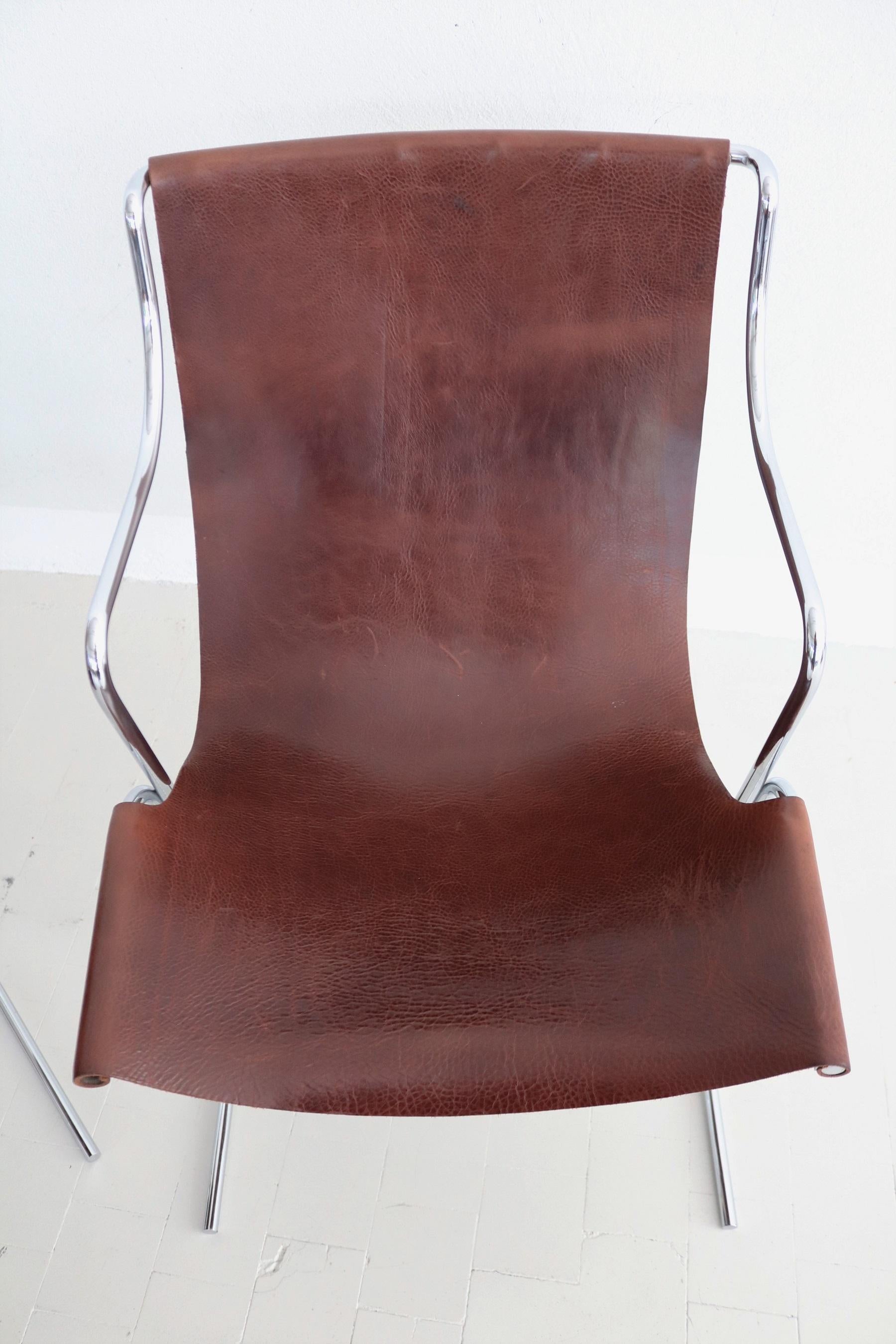 Ensemble de quatre chaises longues italiennes du milieu du siècle dernier par Ross Littell pour ICF Milan, 1960 en vente 4