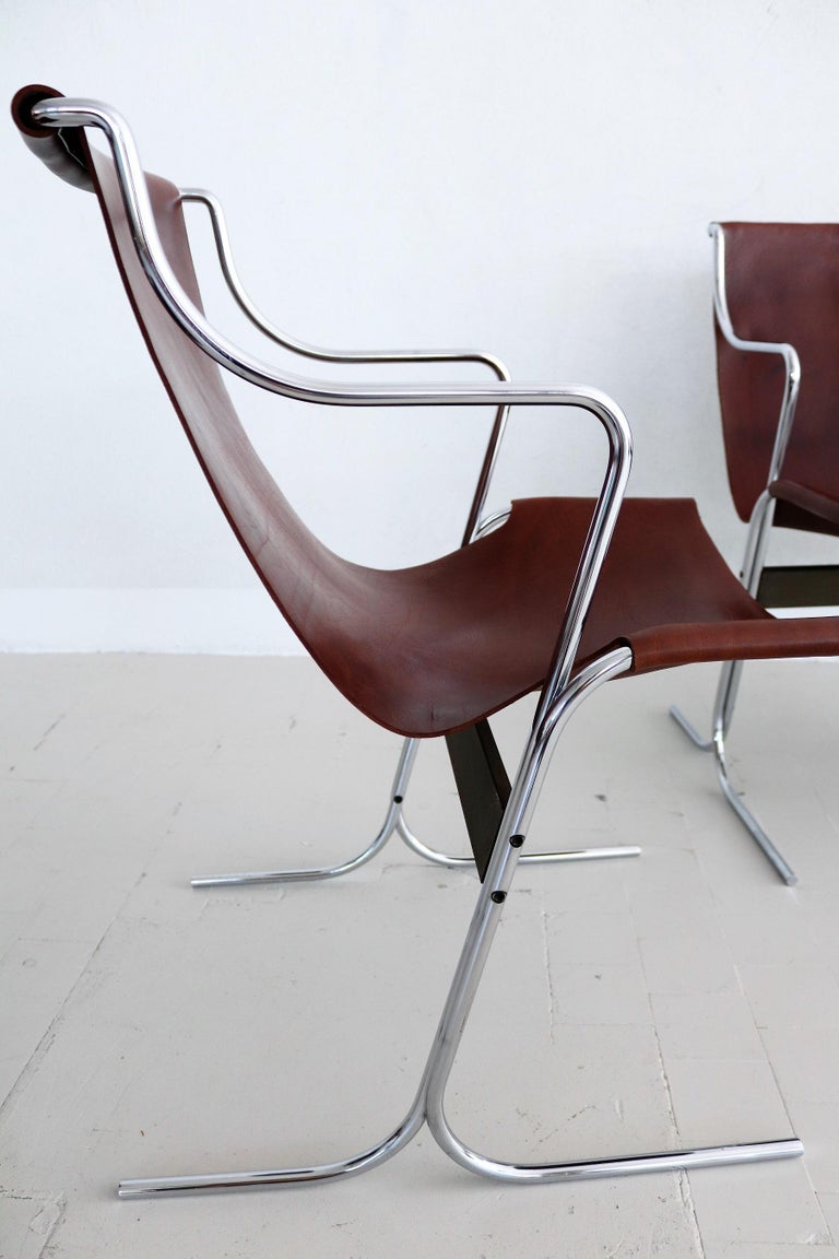 Italian Midcentury Set of Four Lounge Chairs by Ross Littell for ICF Milan, 1960 For Sale 7