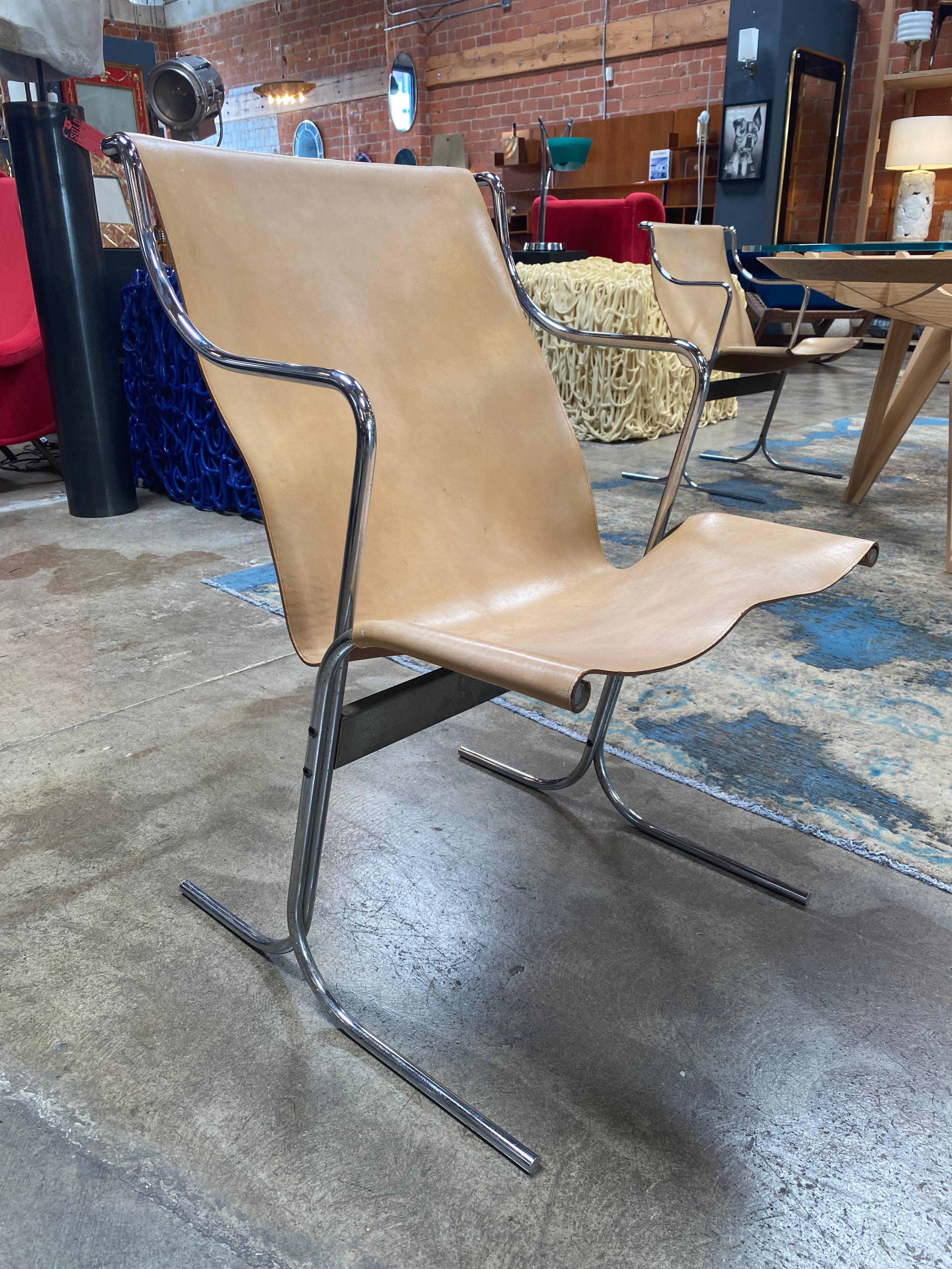 Italian Midcentury Set of 4 Lounge Chairs by Ross Littell for ICF Milan, 1960s In Good Condition For Sale In Los Angeles, CA