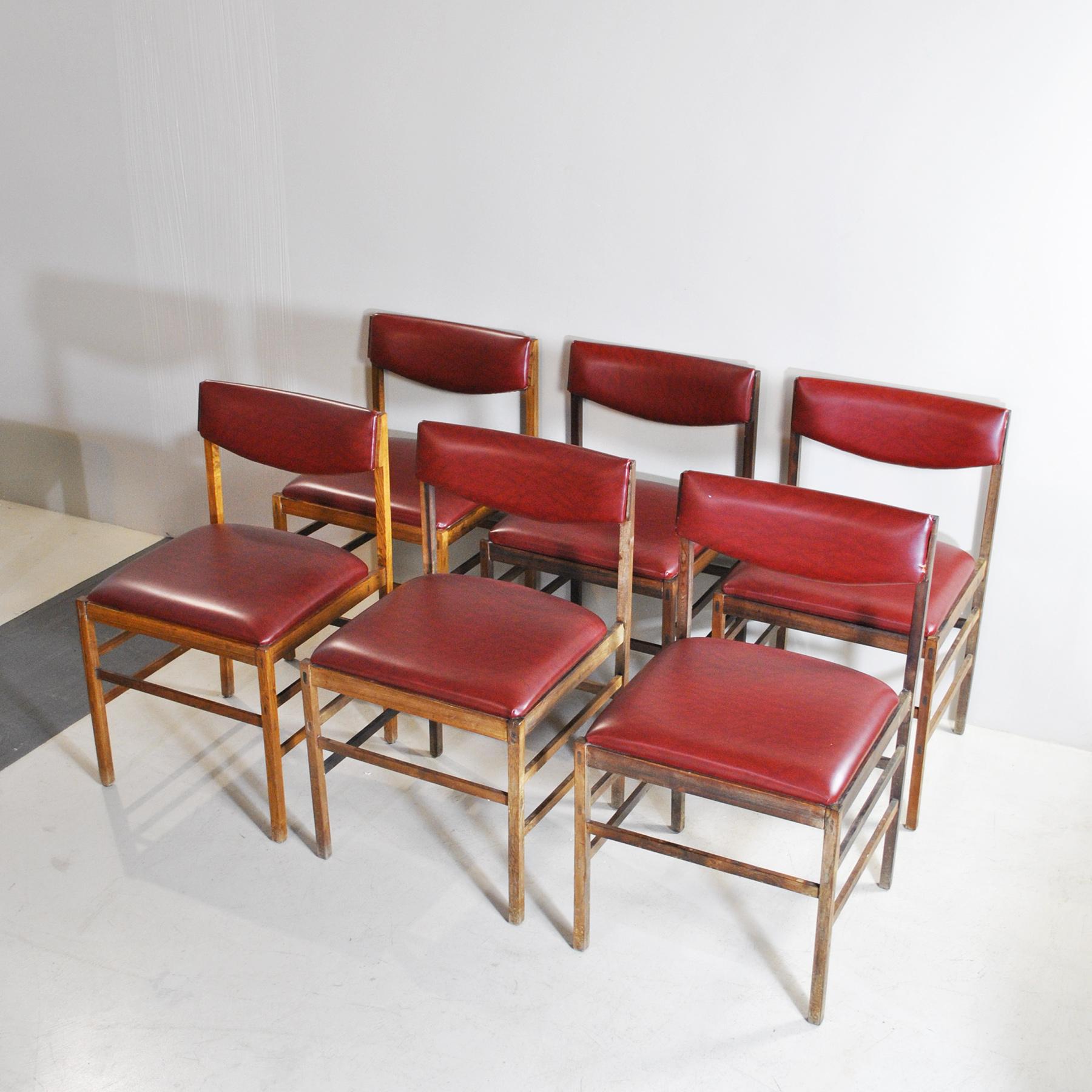 Mid-Century Modern Italian Midcentury Set of 6 Chairs