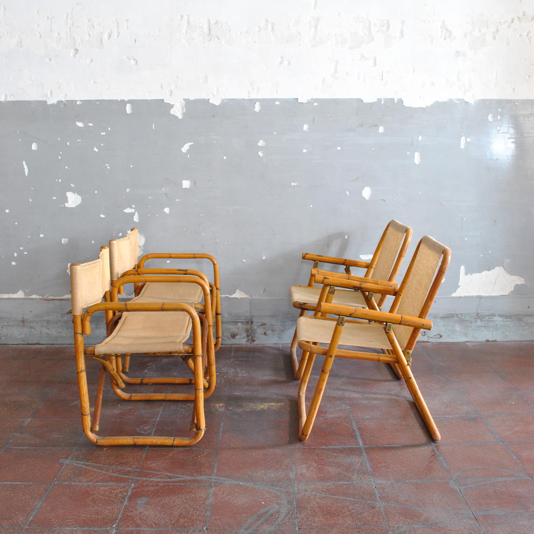 Italian Midcentury Set of Four Chairs in a Manner of Crespi, 1960's 6