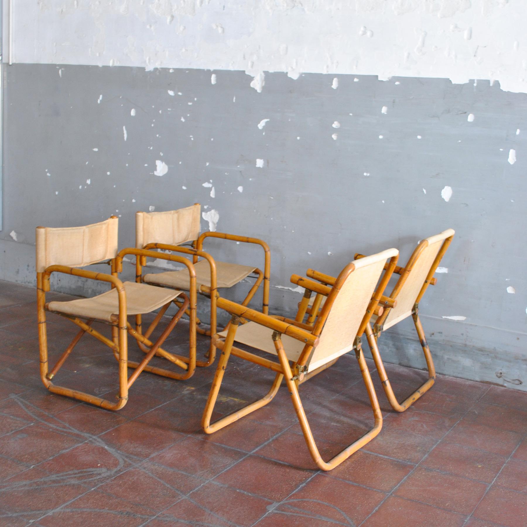 Italian Midcentury Set of Four Chairs in a Manner of Crespi, 1960's 9