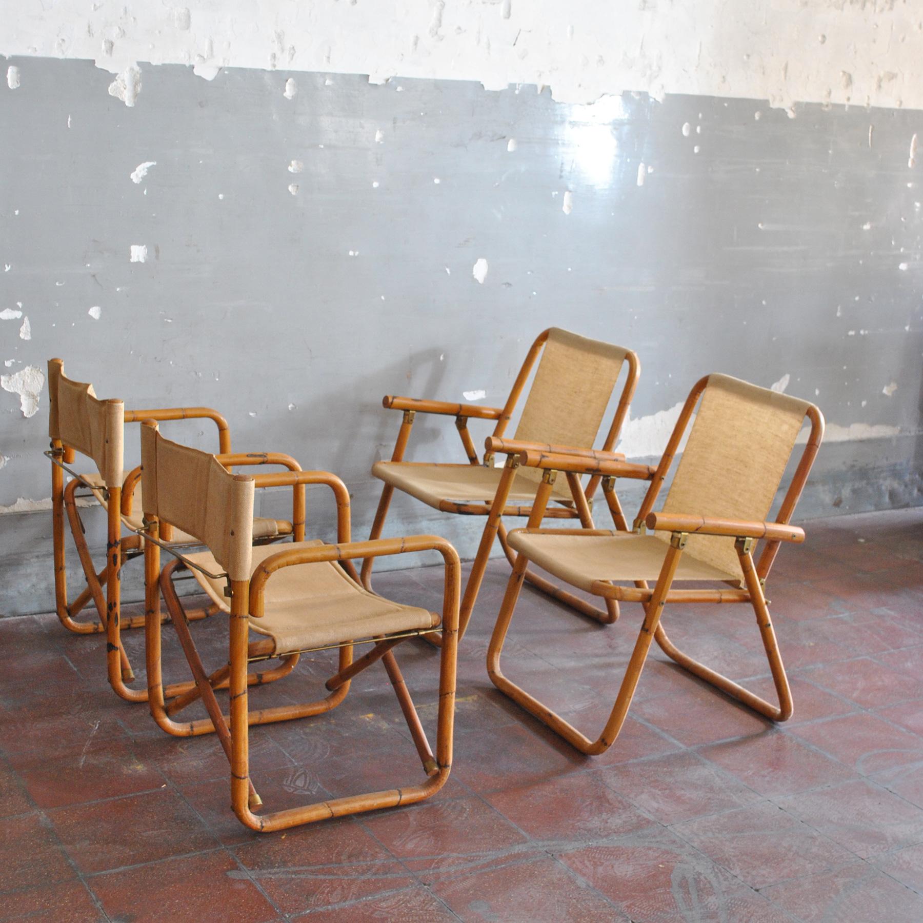 Italian Midcentury Set of Four Chairs in a Manner of Crespi, 1960's 10