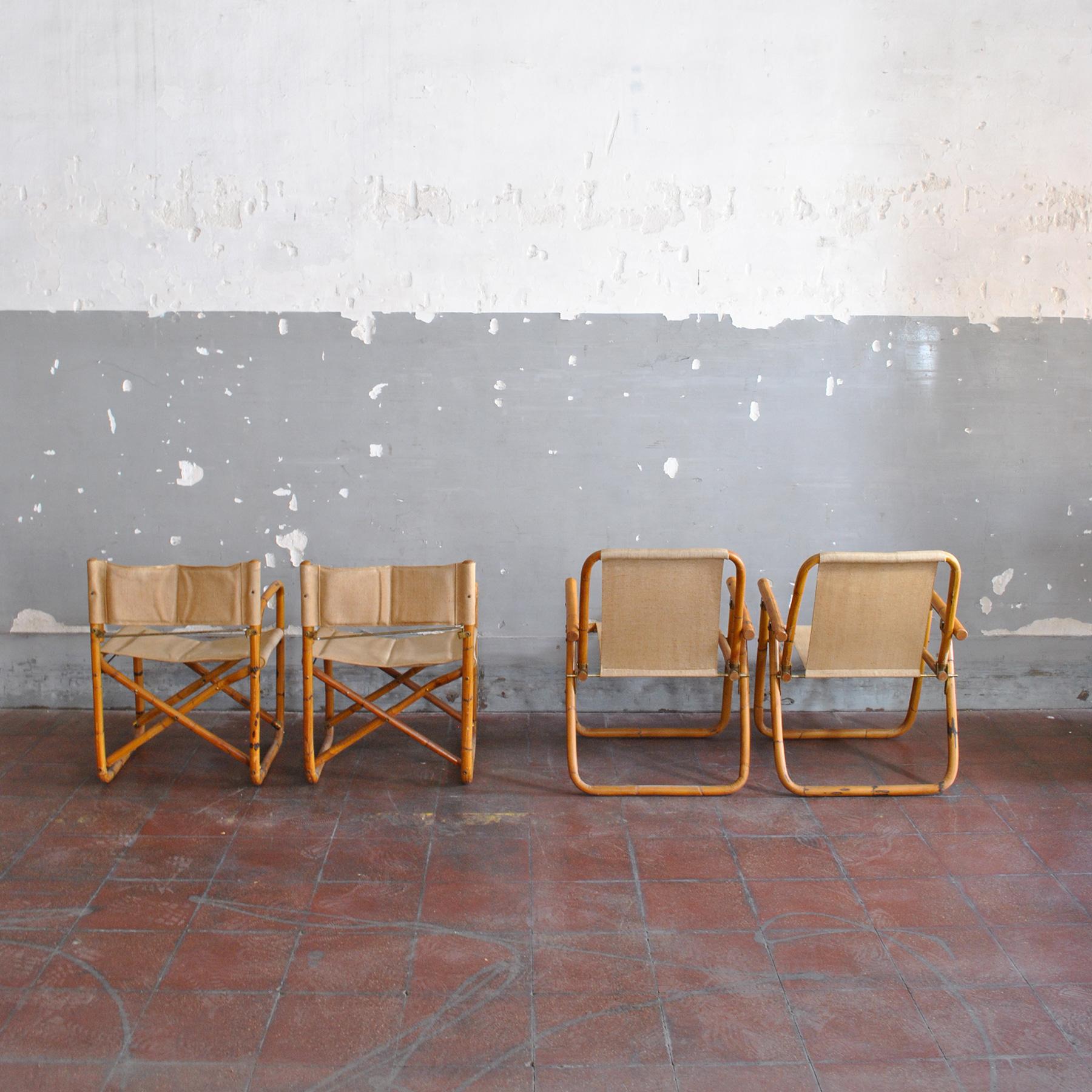 Italian Midcentury Set of Four Chairs in a Manner of Crespi, 1960's 11