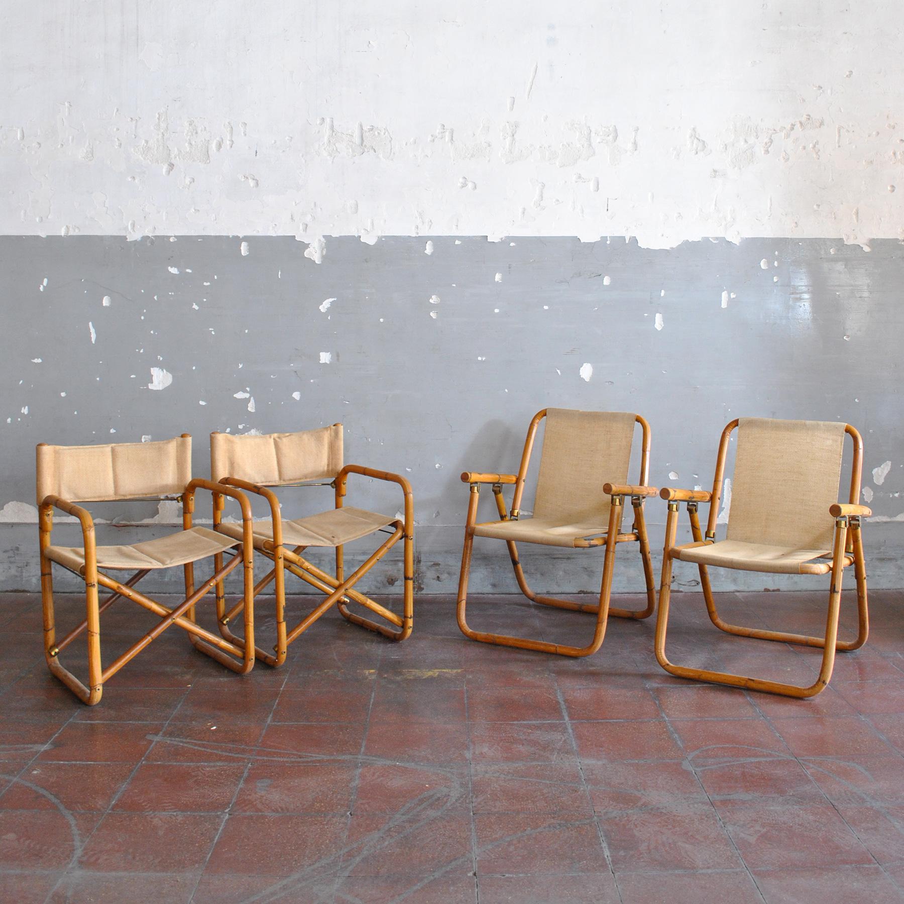 Mid-Century Modern Italian Midcentury Set of Four Chairs in a Manner of Crespi, 1960's