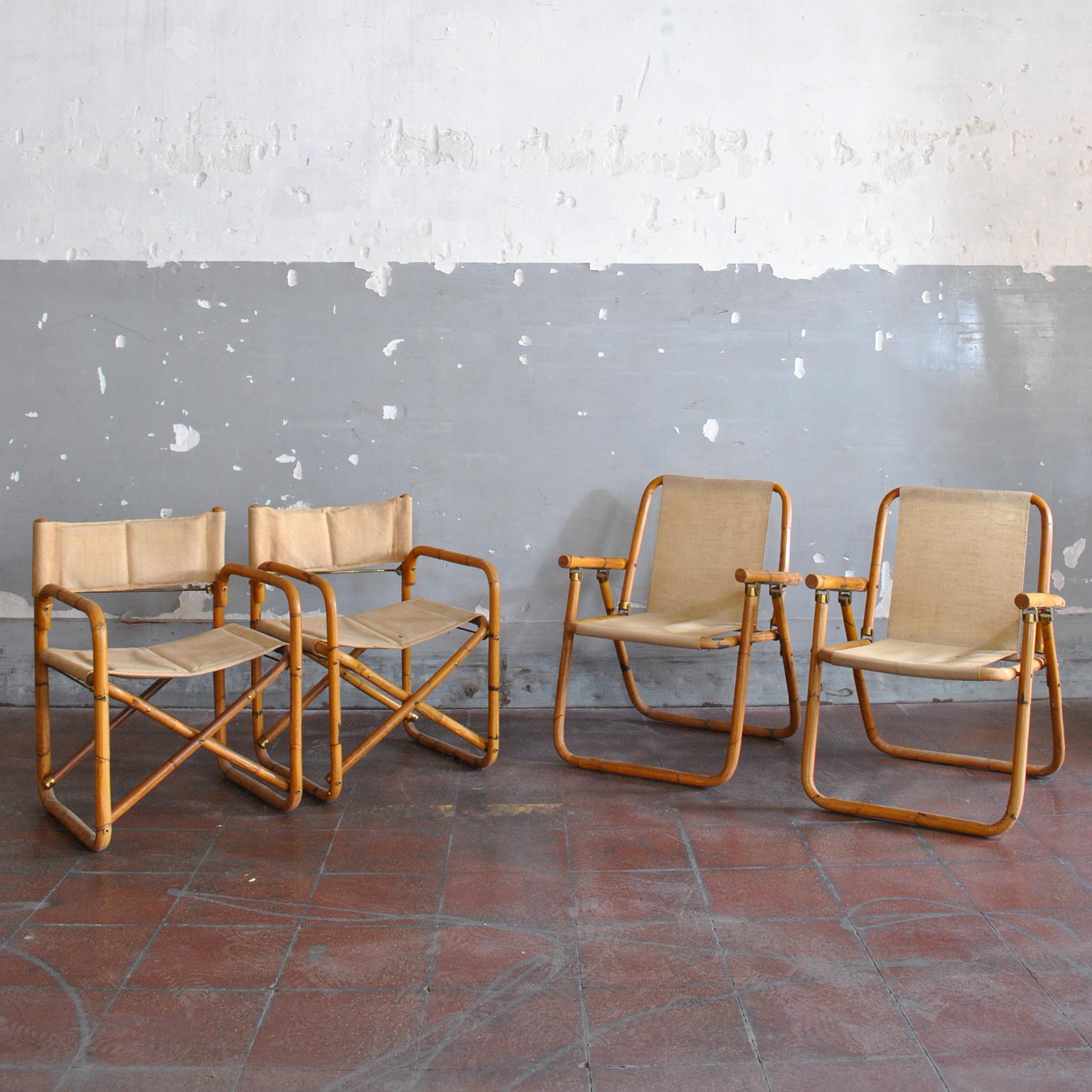 Italian Midcentury Set of Four Chairs in a Manner of Crespi, 1960's In Good Condition In bari, IT