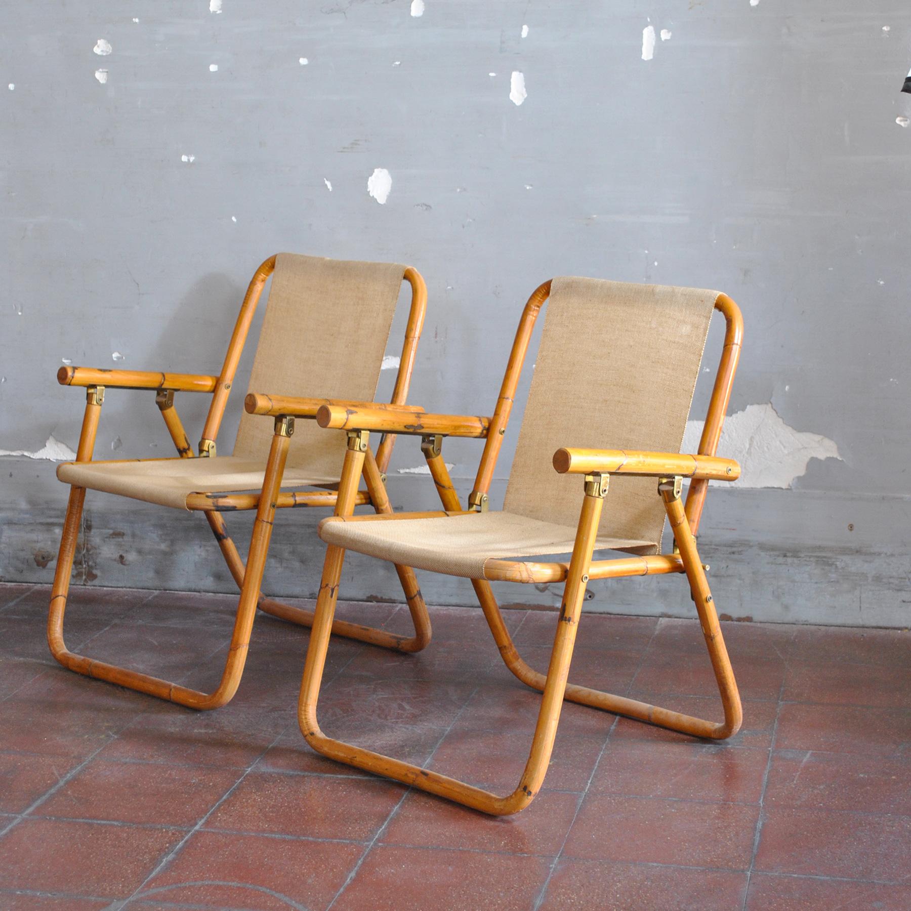 Brass Italian Midcentury Set of Four Chairs in a Manner of Crespi, 1960's