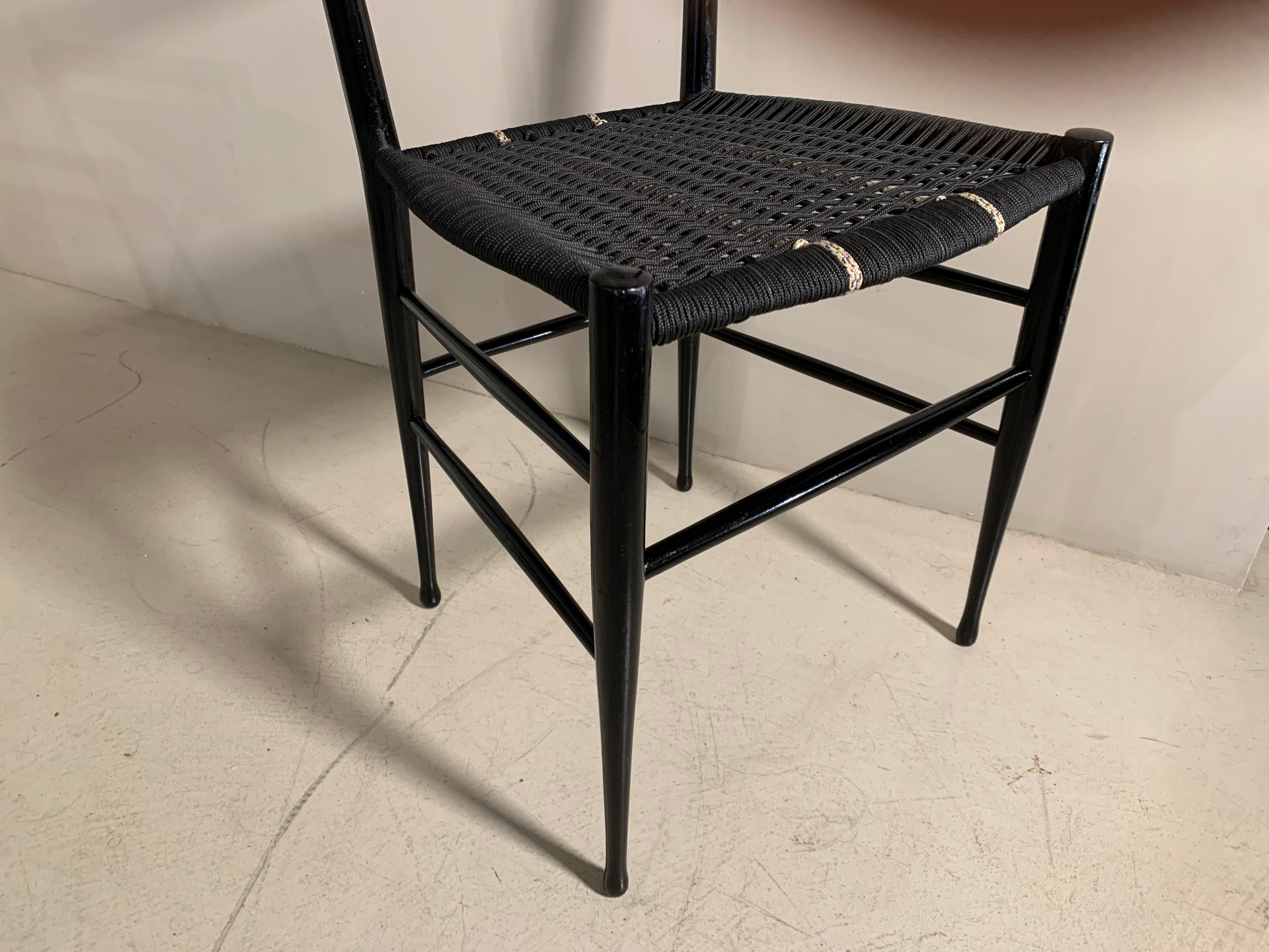 Italian Midcentury Set of Six Chairs Chiavari For Sale 6