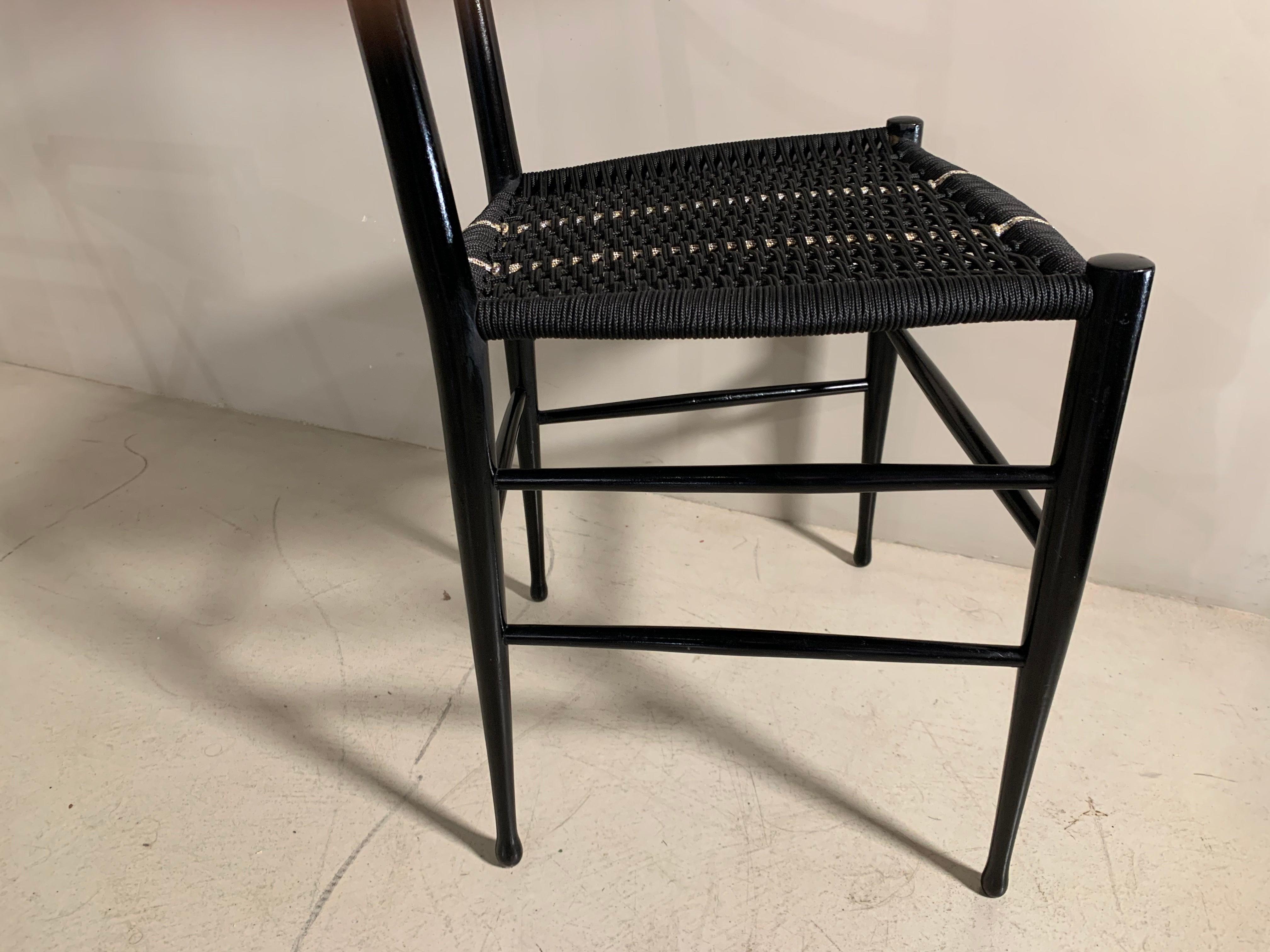 Italian Midcentury Set of Six Chairs Chiavari For Sale 7
