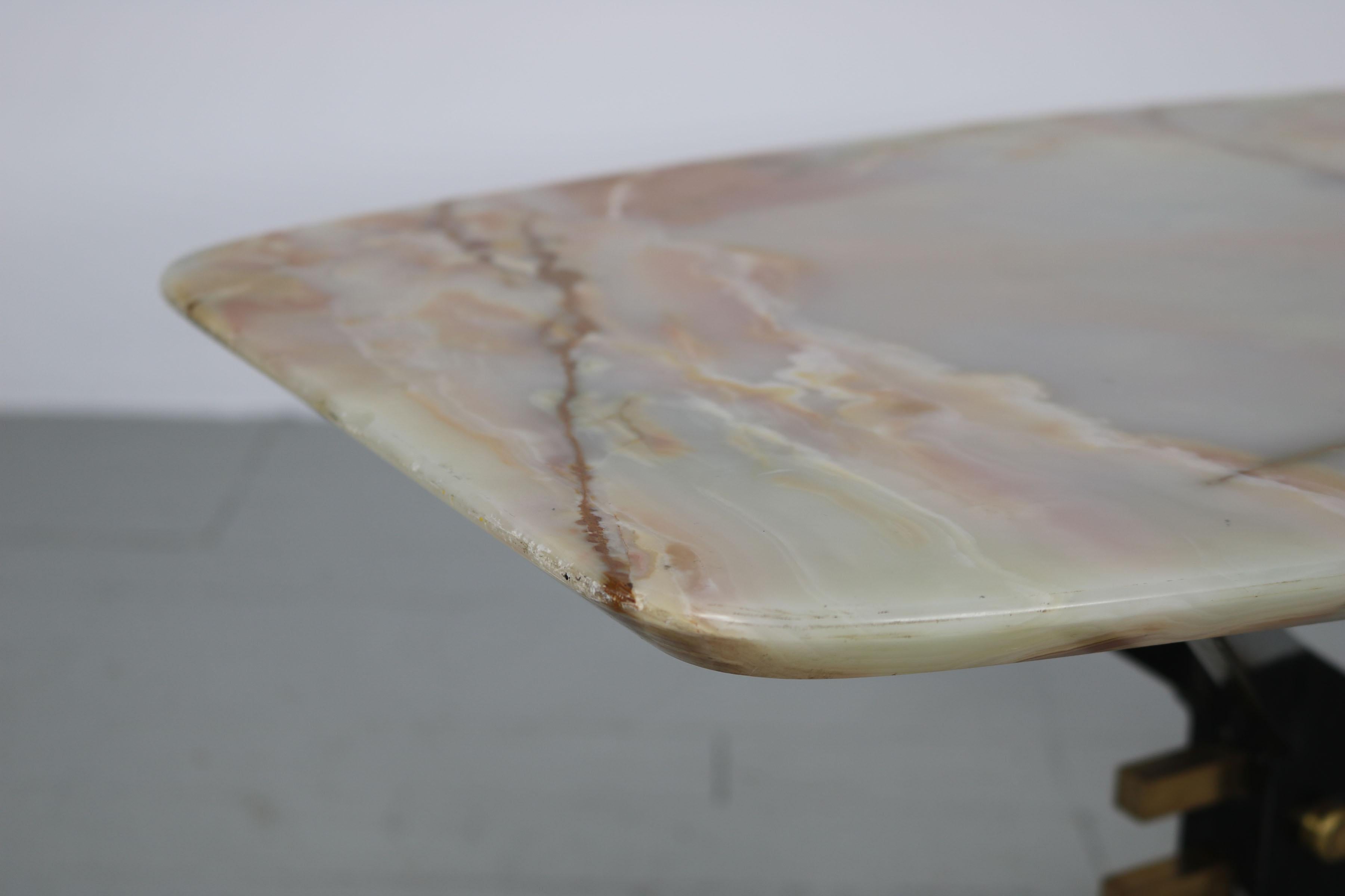 Italian Midcentury Side Table with Onyx Top, 1960 For Sale 4