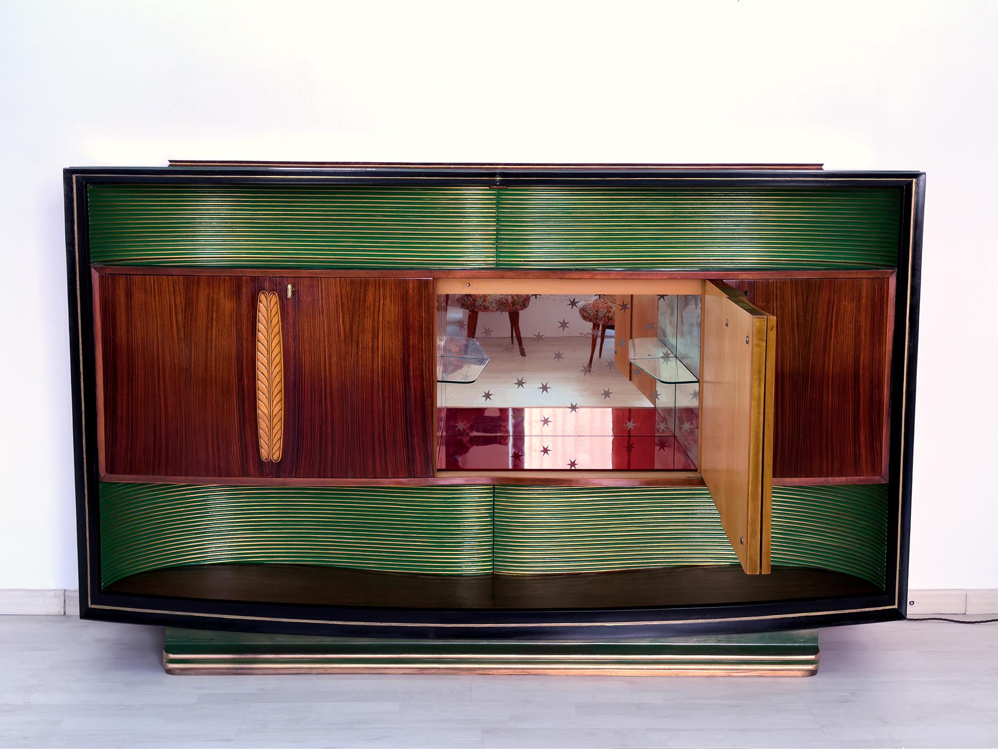 Italian Mid-Century Sideboard with Bar Cabinet by Vittorio Dassi, 1950s 8