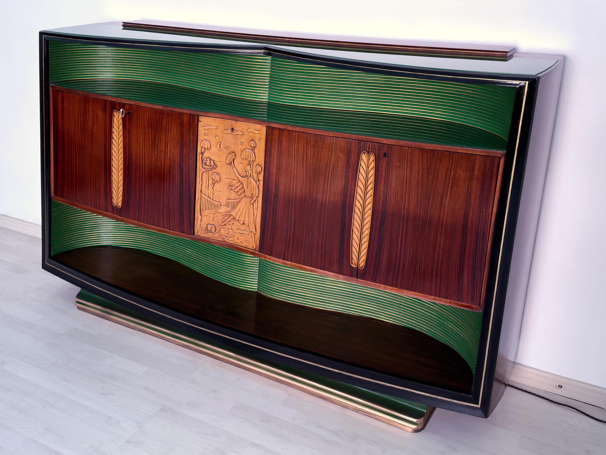Italian Mid-Century Sideboard with Bar Cabinet by Vittorio Dassi, 1950s 9