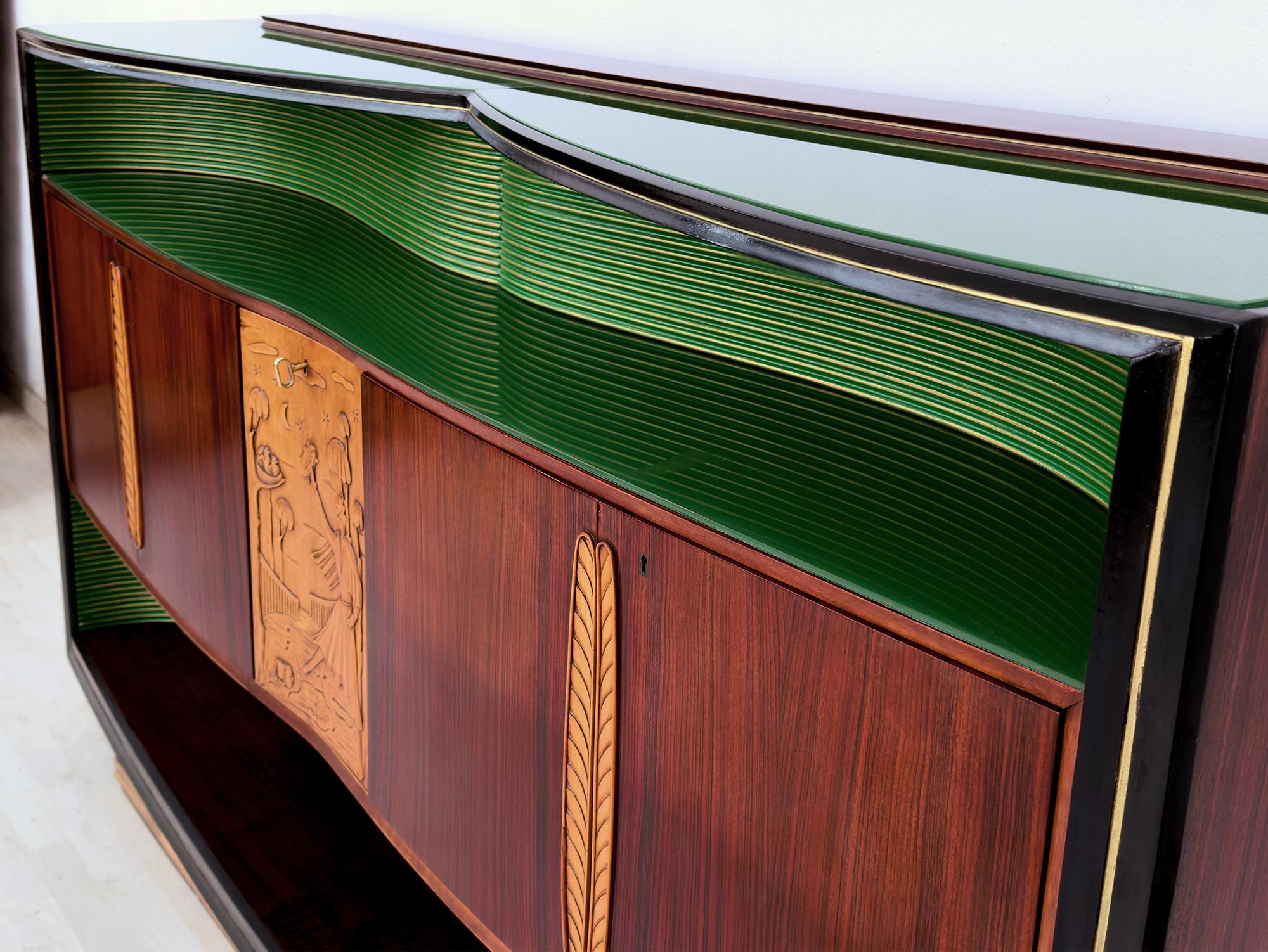 Italian Mid-Century Sideboard with Bar Cabinet by Vittorio Dassi, 1950s 10