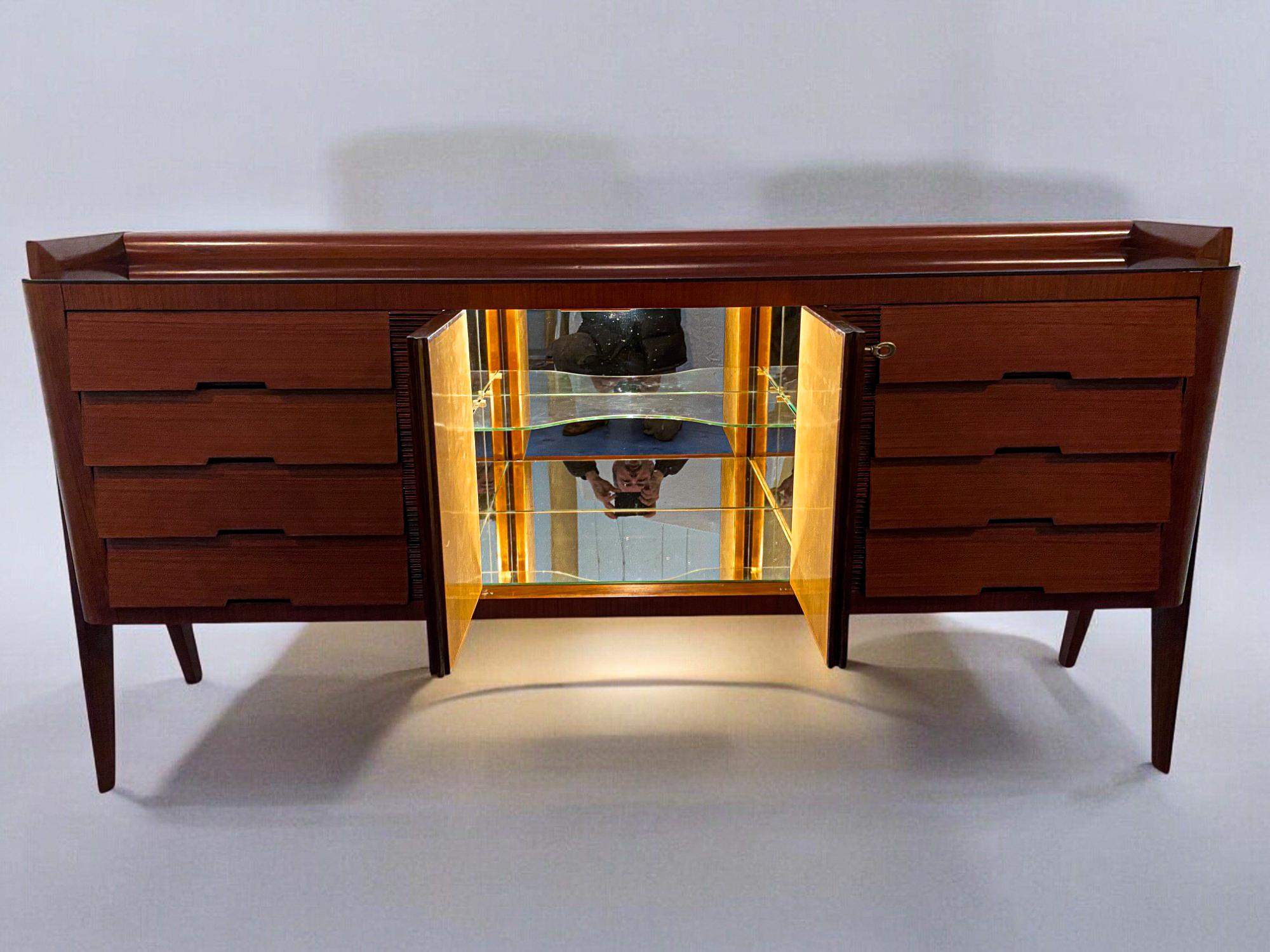 Italian Midcentury Sideboard Bar by Vittorio Dassi, 1950s For Sale 7