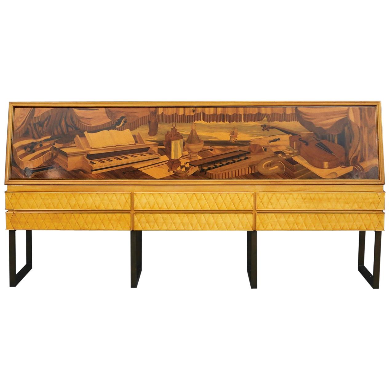 Italian Midcentury Sideboard by Antonio Cassi Ramelli and L. Anzani Signed 1950s