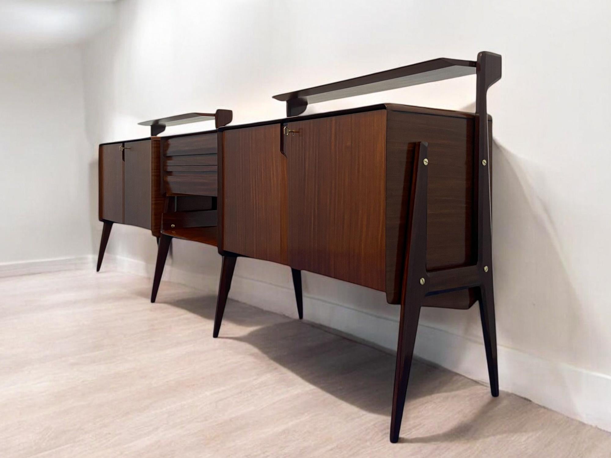 Italian Midcentury Sideboard Attributed to Ico Parisi For La Permanente Cantu For Sale 6