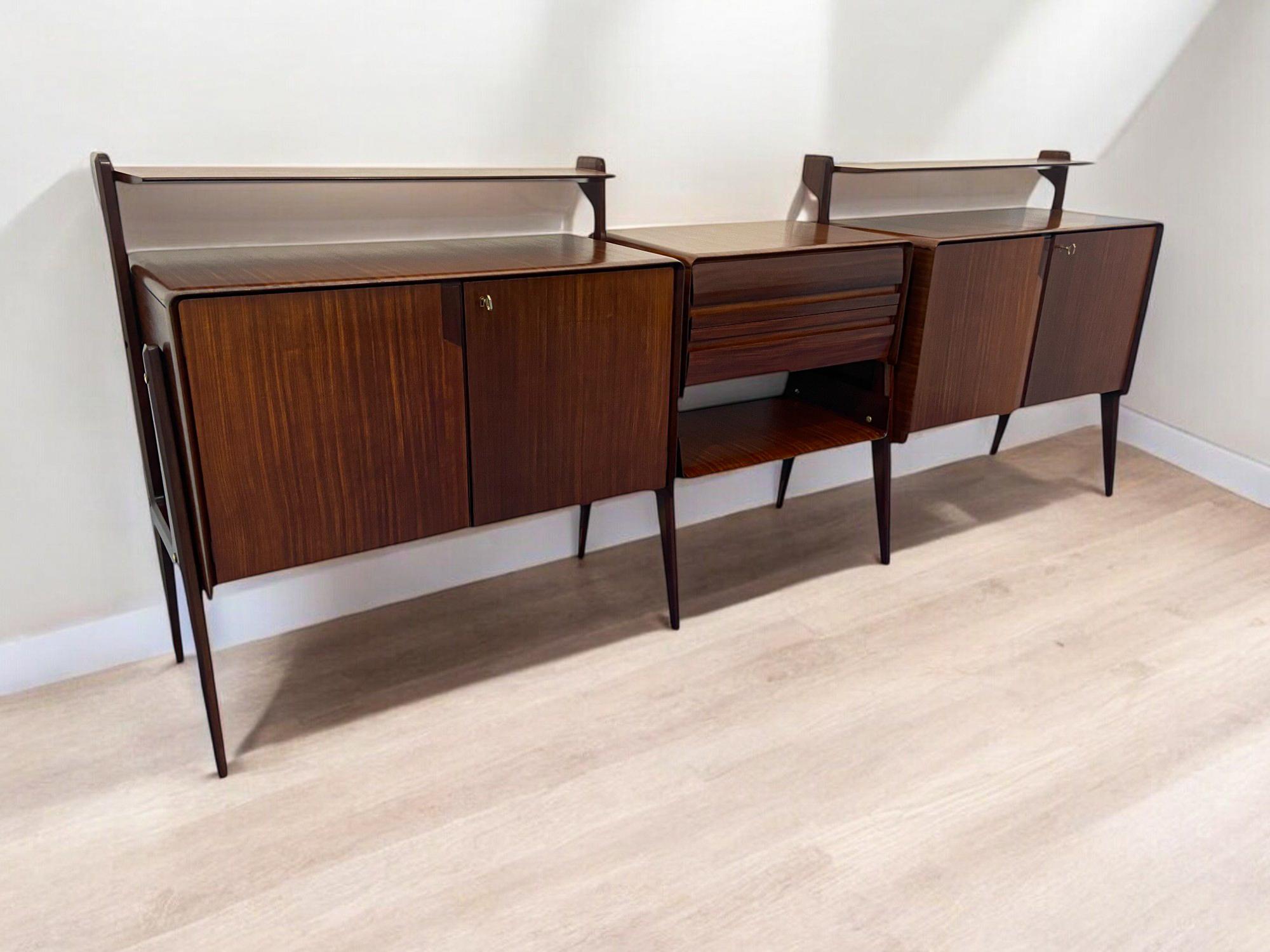 Mid-Century Modern Italian Midcentury Sideboard Attributed to Ico Parisi For La Permanente Cantu For Sale