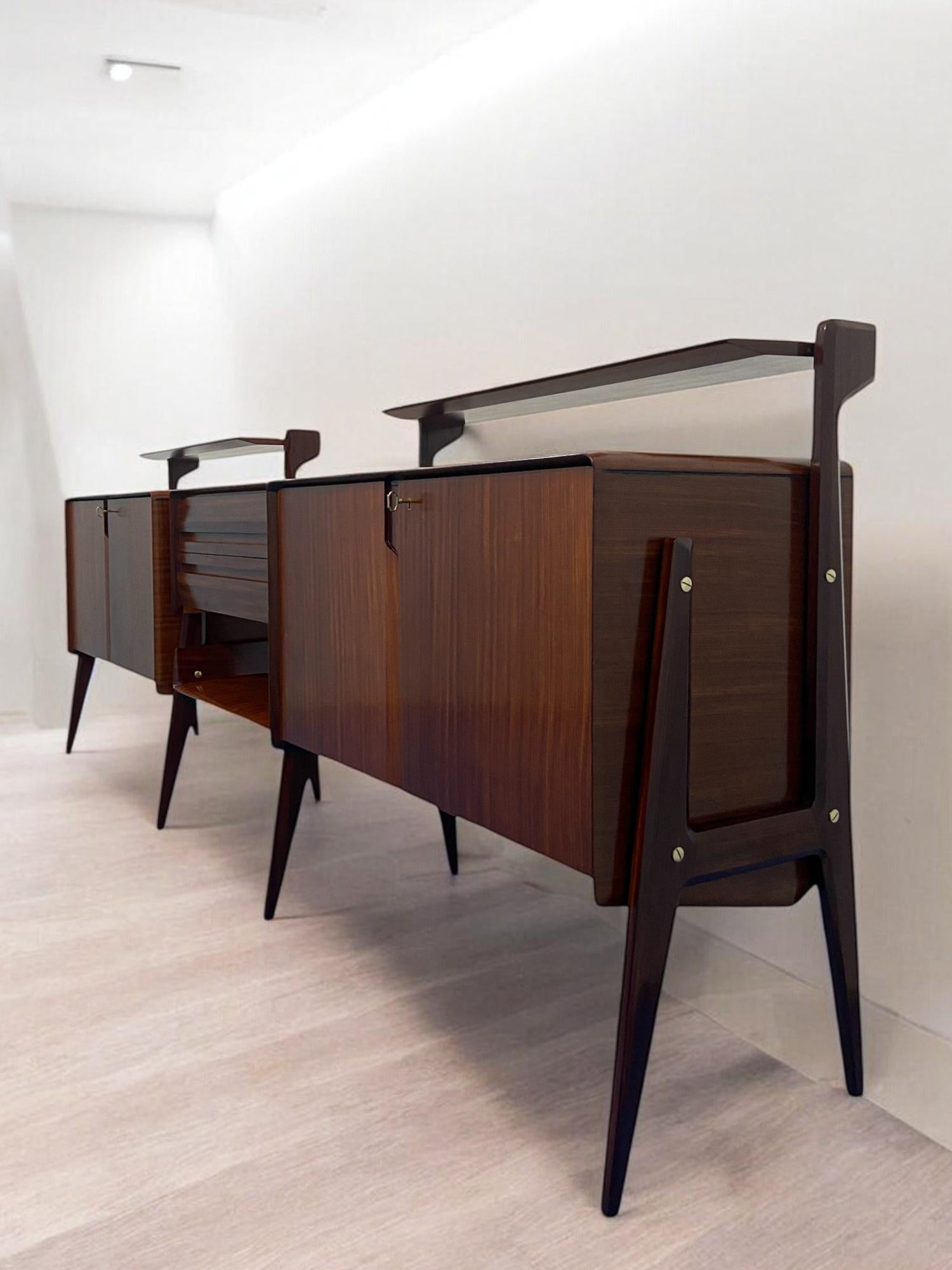 Italian Midcentury Sideboard Attributed to Ico Parisi For La Permanente Cantu For Sale 2