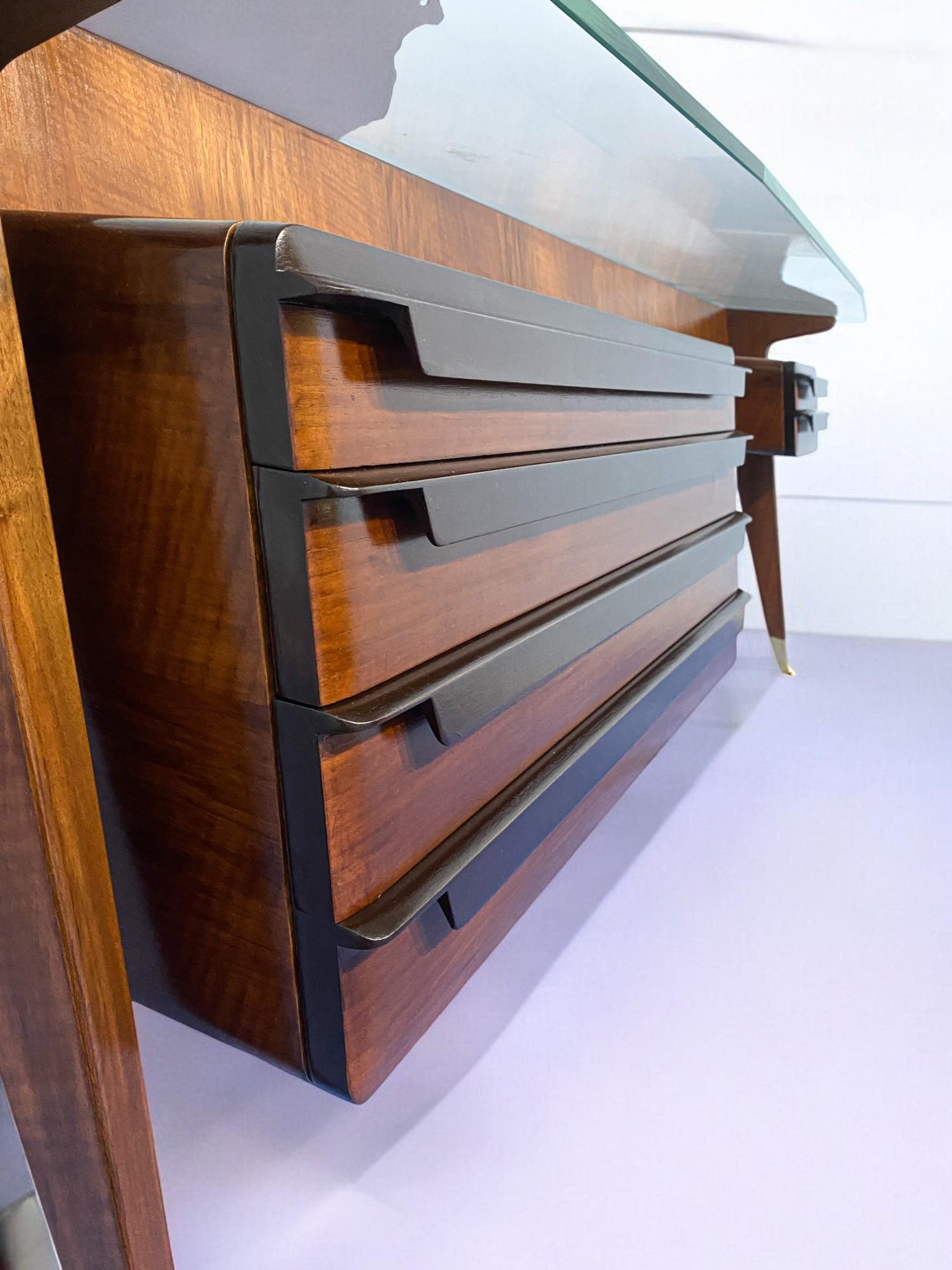 Aparador Consola Aparador italiano de mediados de siglo diseñado por Vittorio Dassi, años 50 en venta 6