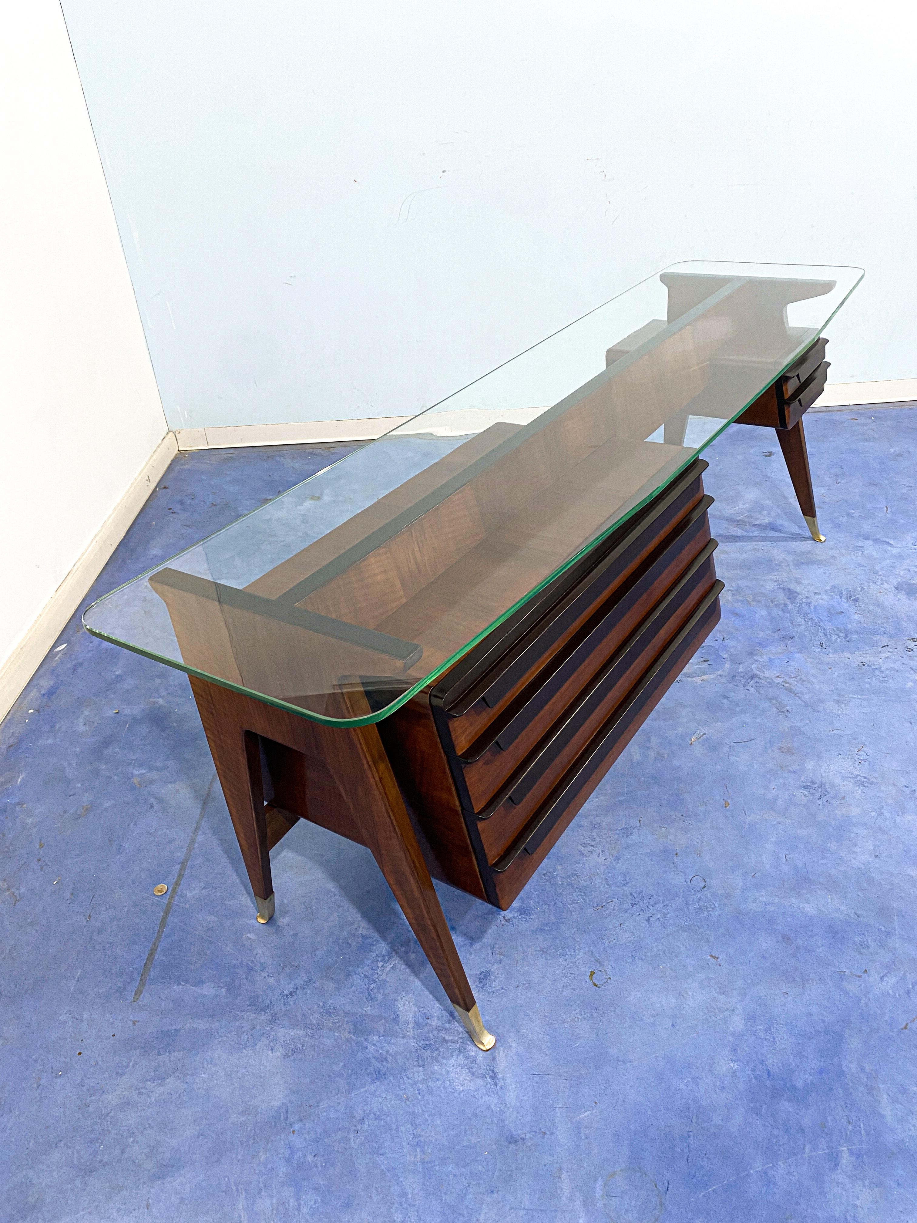 Aparador Consola Aparador italiano de mediados de siglo diseñado por Vittorio Dassi, años 50 en venta 2