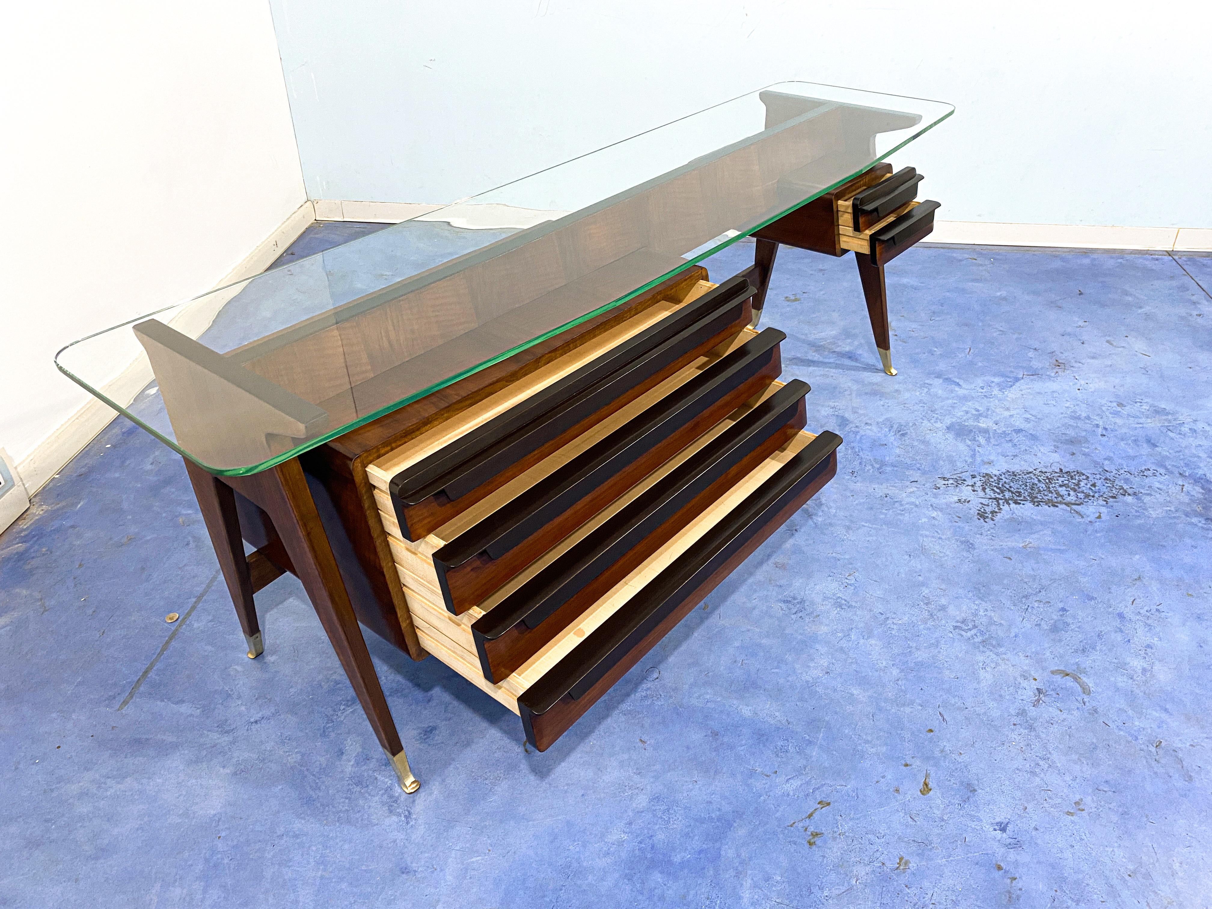 Aparador Consola Aparador italiano de mediados de siglo diseñado por Vittorio Dassi, años 50 en venta 3