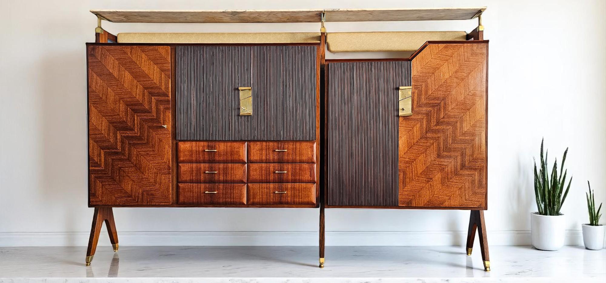 Italian Midcentury Sideboard or Cabinet Bar by La Permanente Mobili Cantù, 1950s in vendita 7