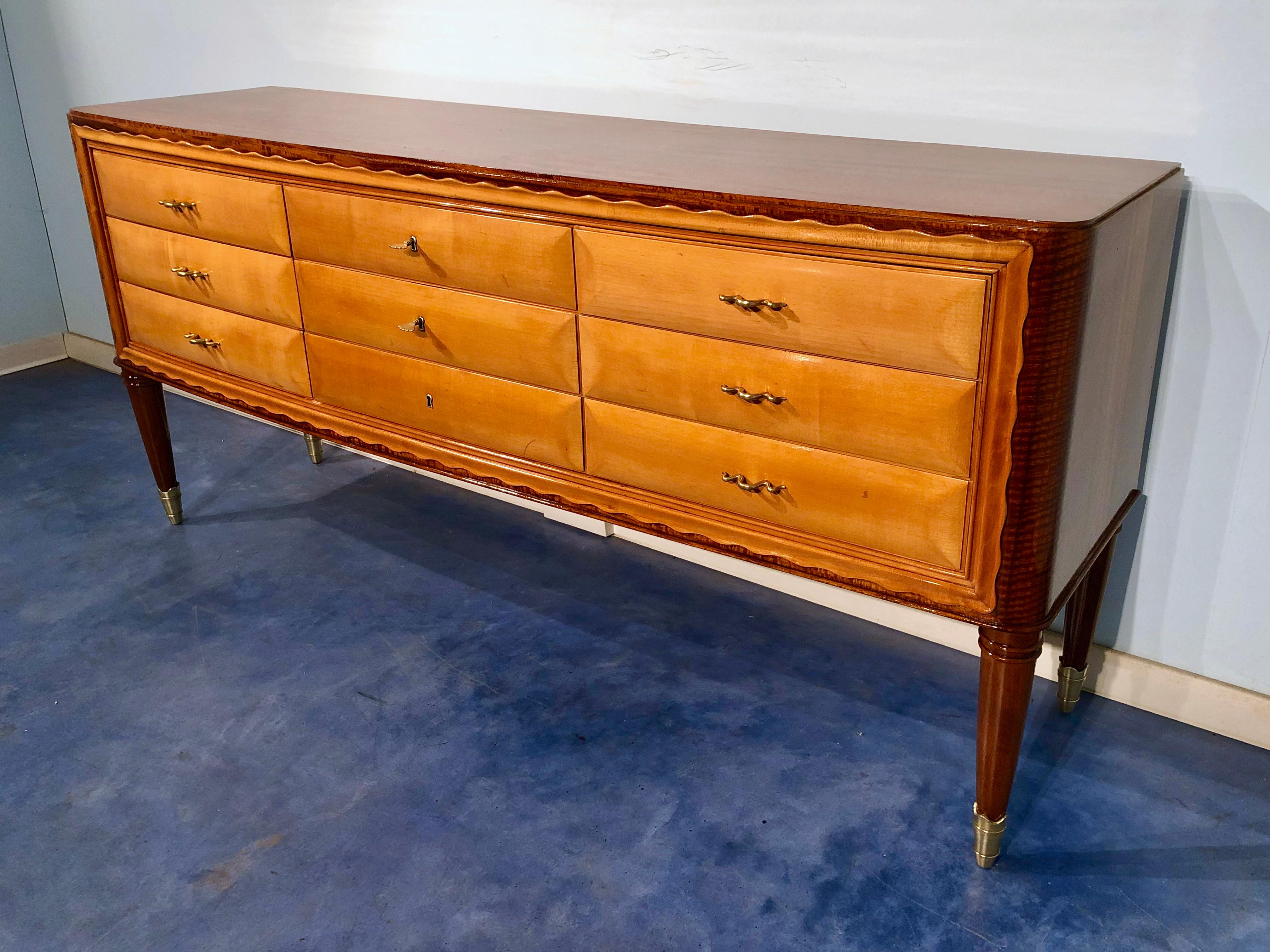 Italian Midcentury Sideboard or Chest of Drawers by Paolo Buffa, 1950s For Sale 8