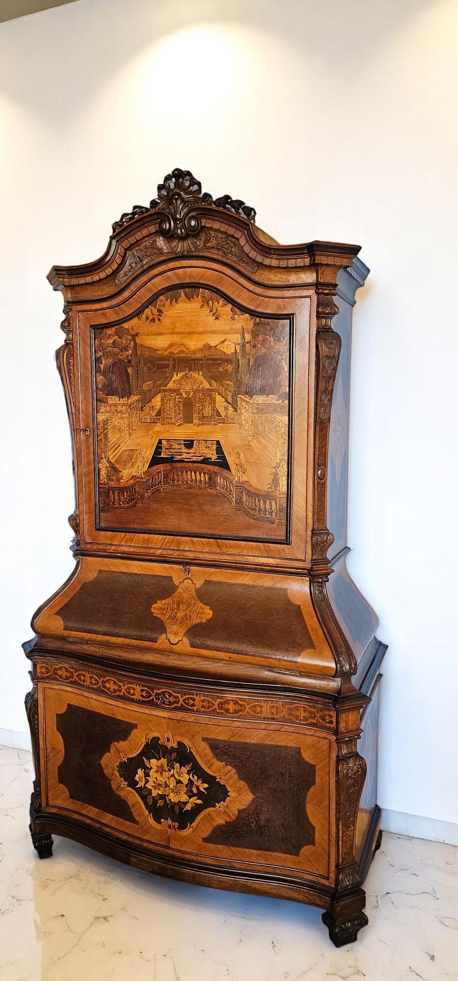 Credenza o Trumeau intarsiato di Pietro Ferrario, Italia 1946 in vendita 8